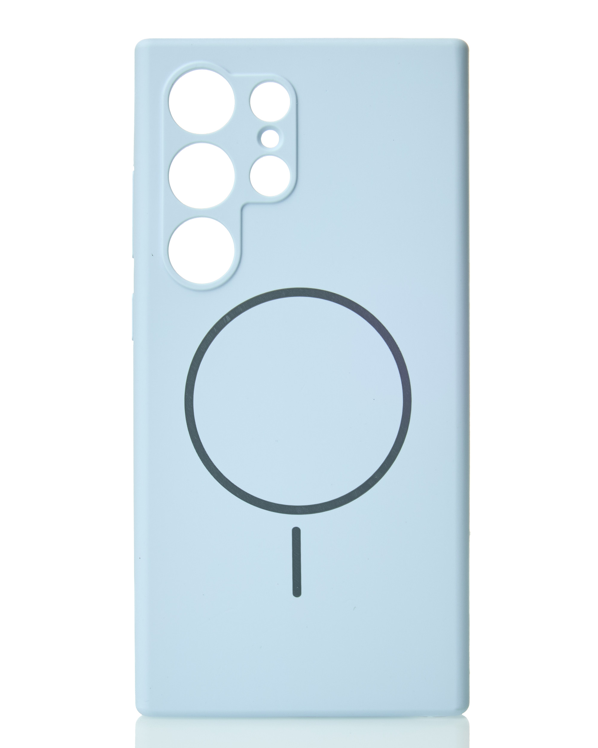 Силиконовый чехол Slim Ring Soft с поддержкой MagSafe для Samsung S24 Ultra blue fog