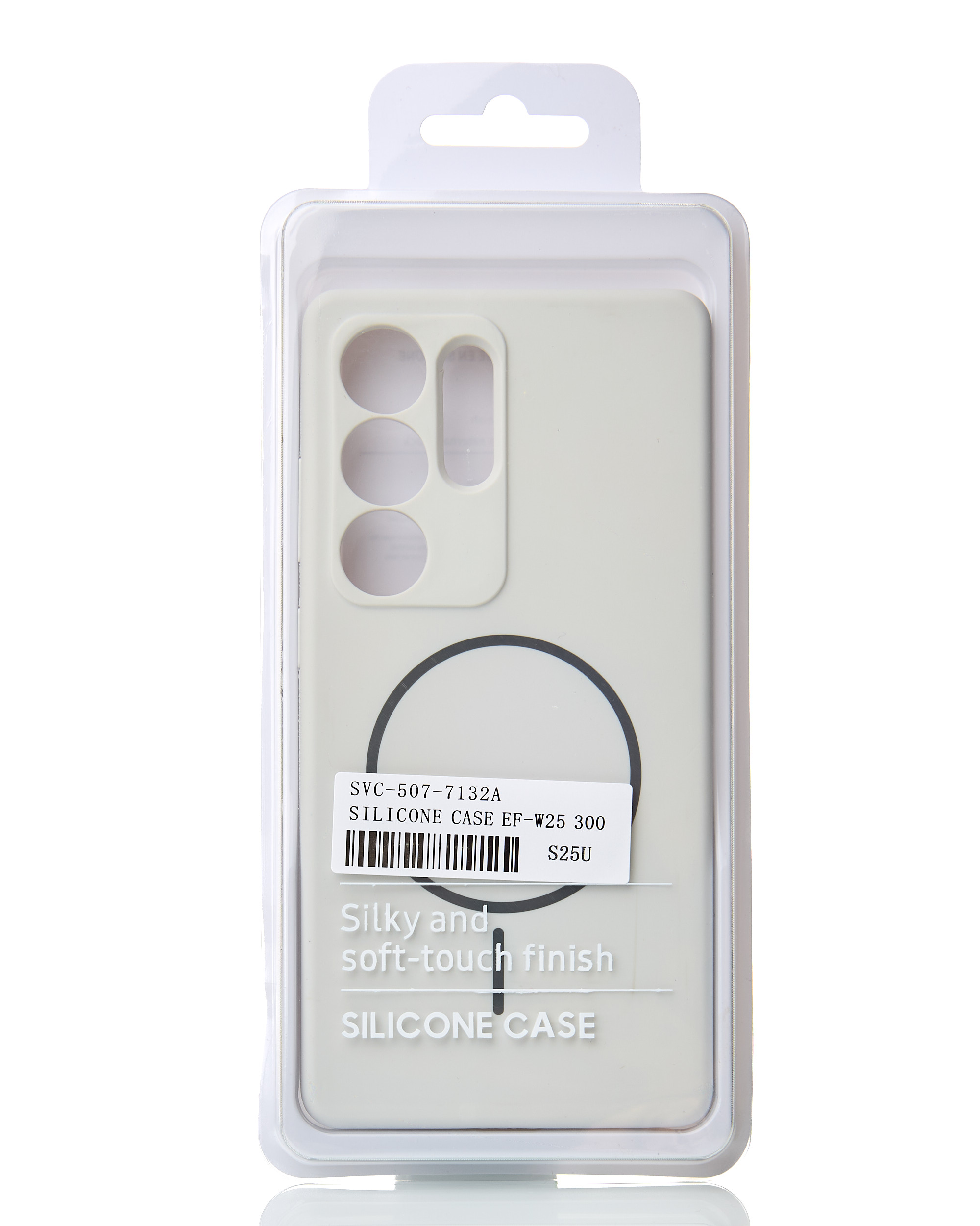 Силиконовый чехол Slim Ring Soft с поддержкой MagSafe для Samsung S25 Ultra white