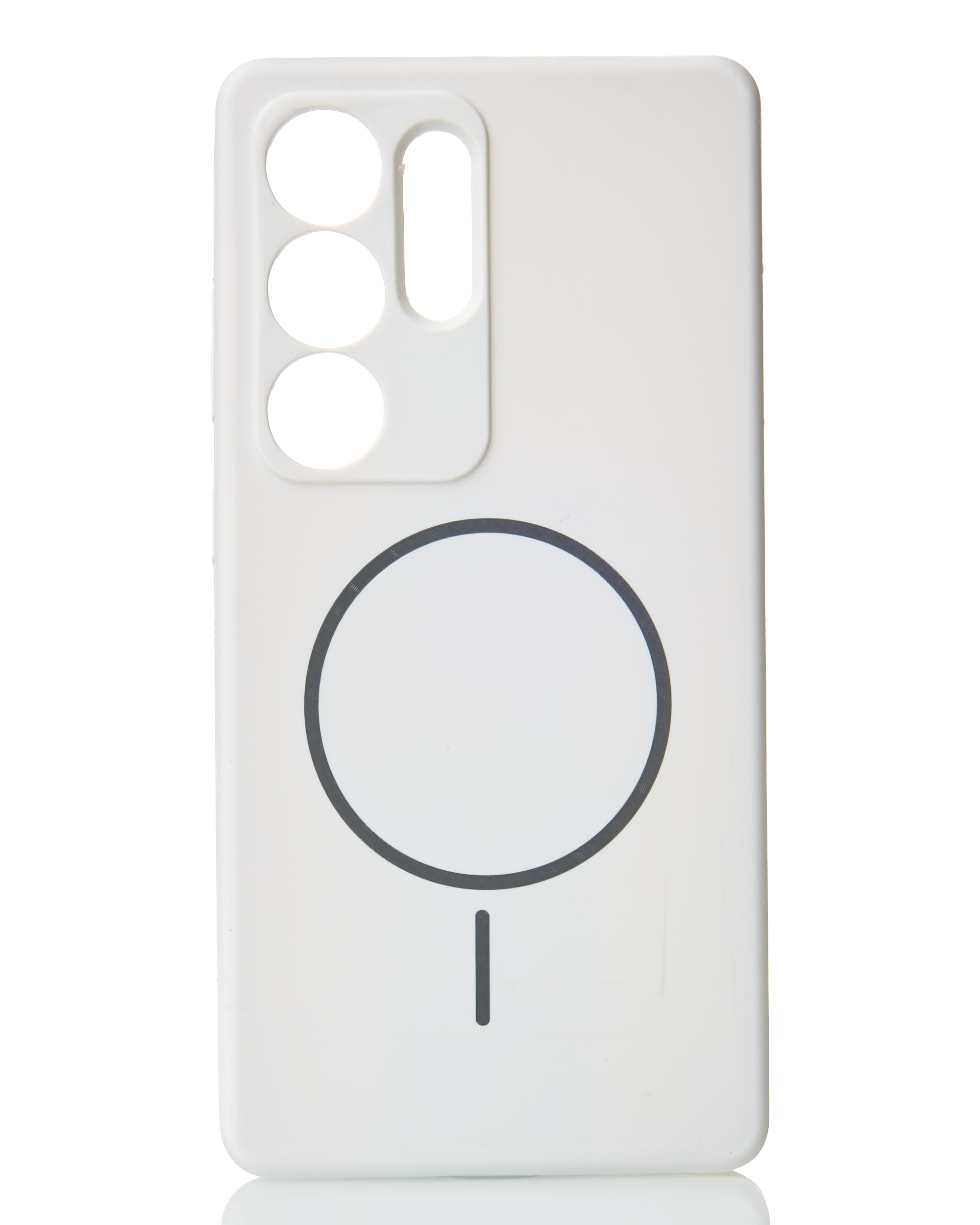 Силиконовый чехол Slim Ring Soft с поддержкой MagSafe для Samsung S25 Ultra white