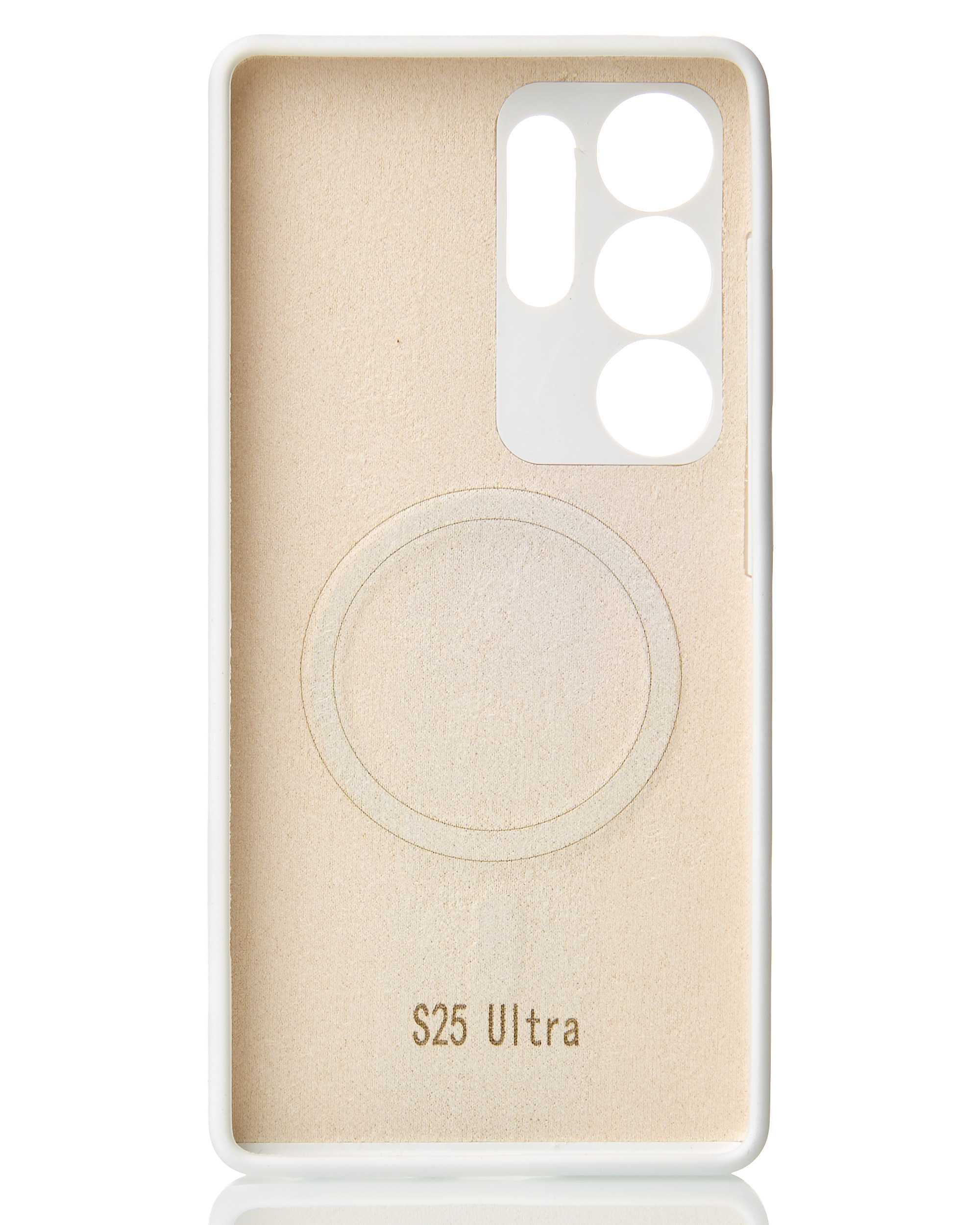 Силиконовый чехол Slim Ring Soft с поддержкой MagSafe для Samsung S25 Ultra white