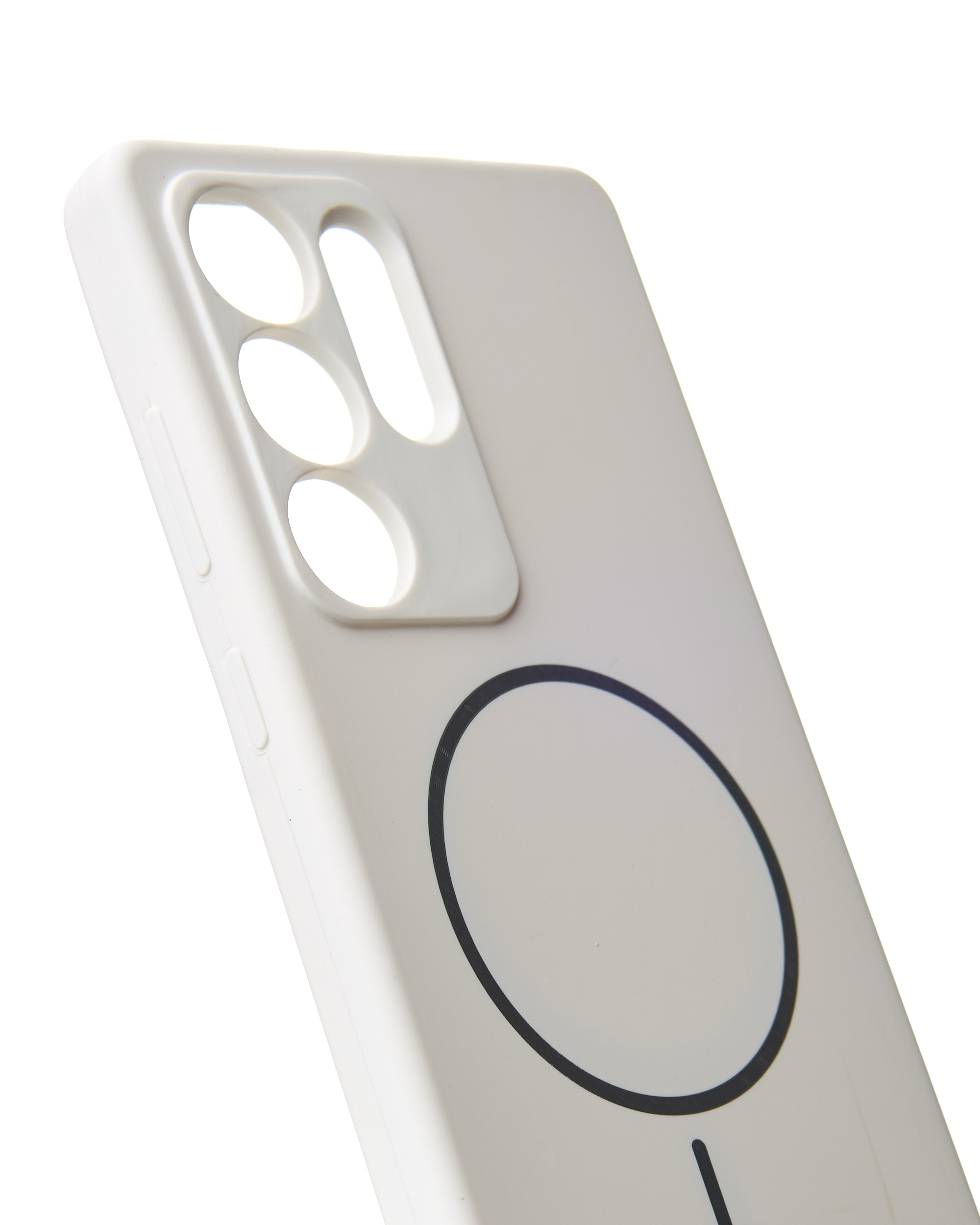 Силиконовый чехол Slim Ring Soft с поддержкой MagSafe для Samsung S25 Ultra white