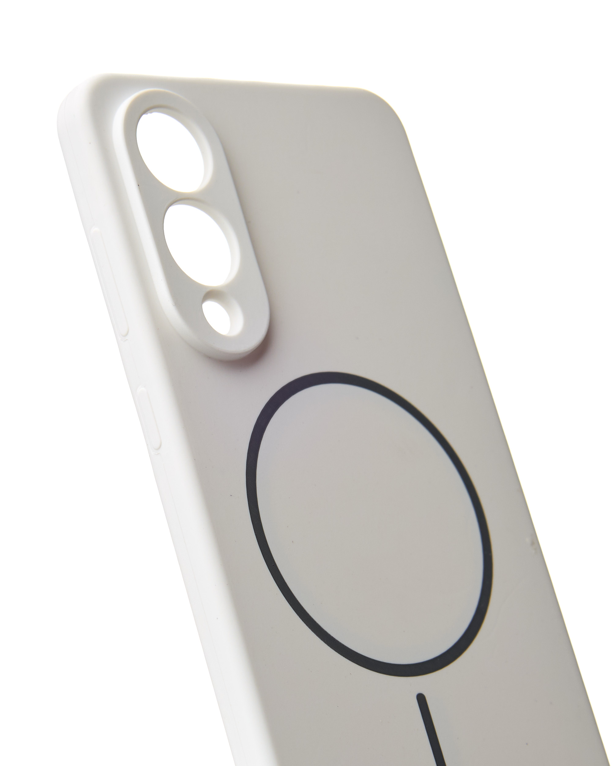 Силиконовый чехол Slim Ring Soft с поддержкой MagSafe для Samsung S25 Edge white