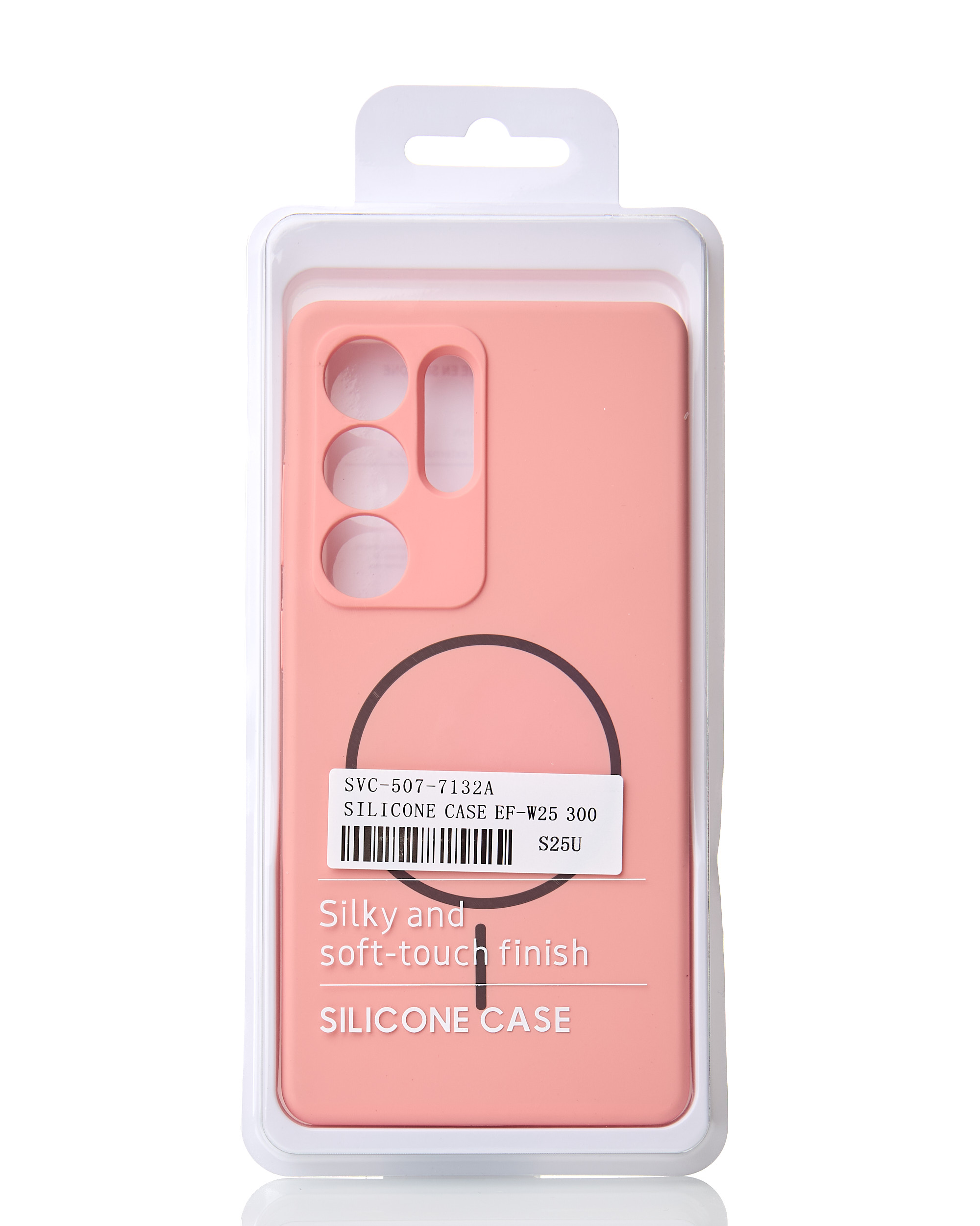 Силиконовый чехол Slim Ring Soft с поддержкой MagSafe для Samsung S25 Ultra pink