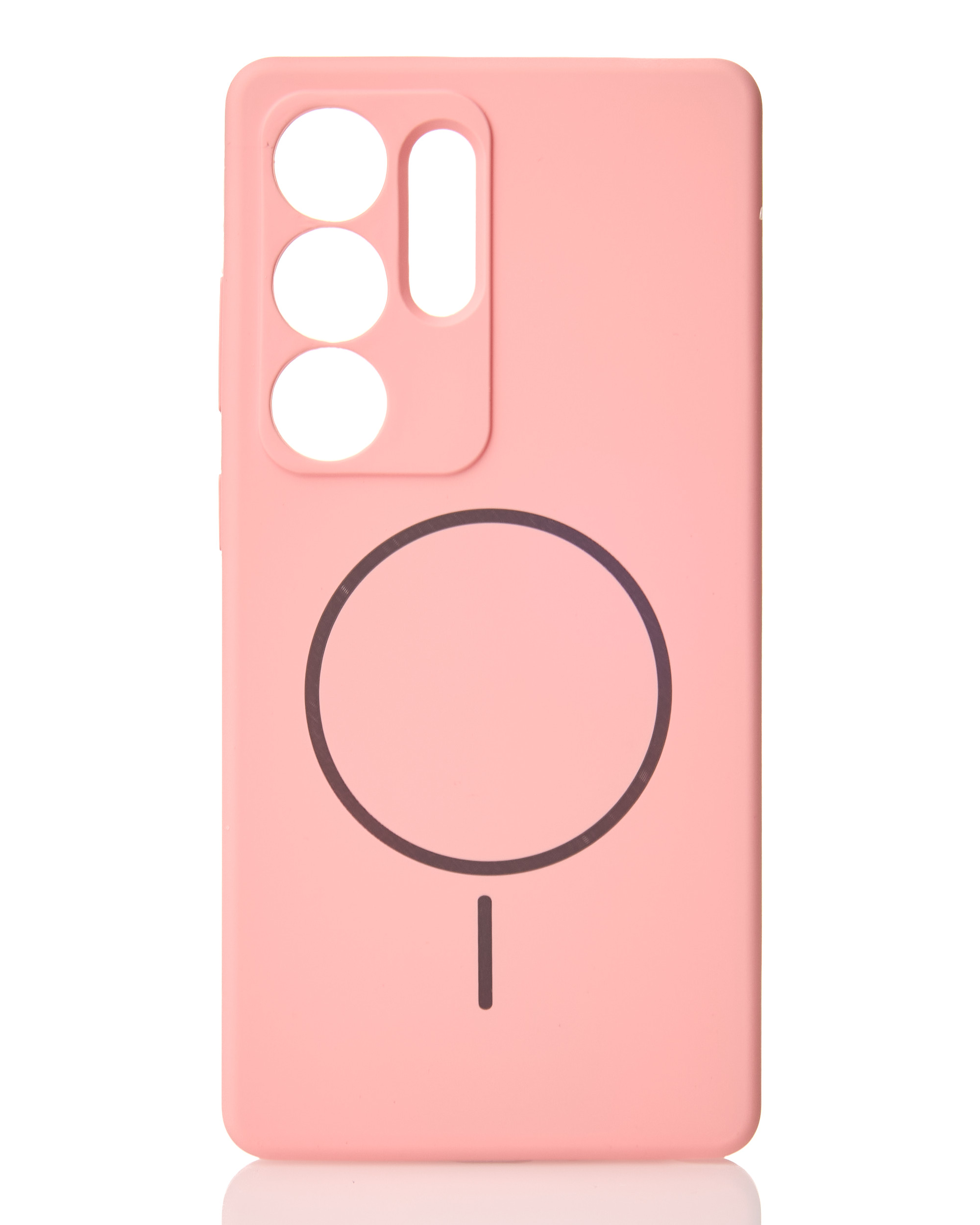 Силиконовый чехол Slim Ring Soft с поддержкой MagSafe для Samsung S25 Ultra pink