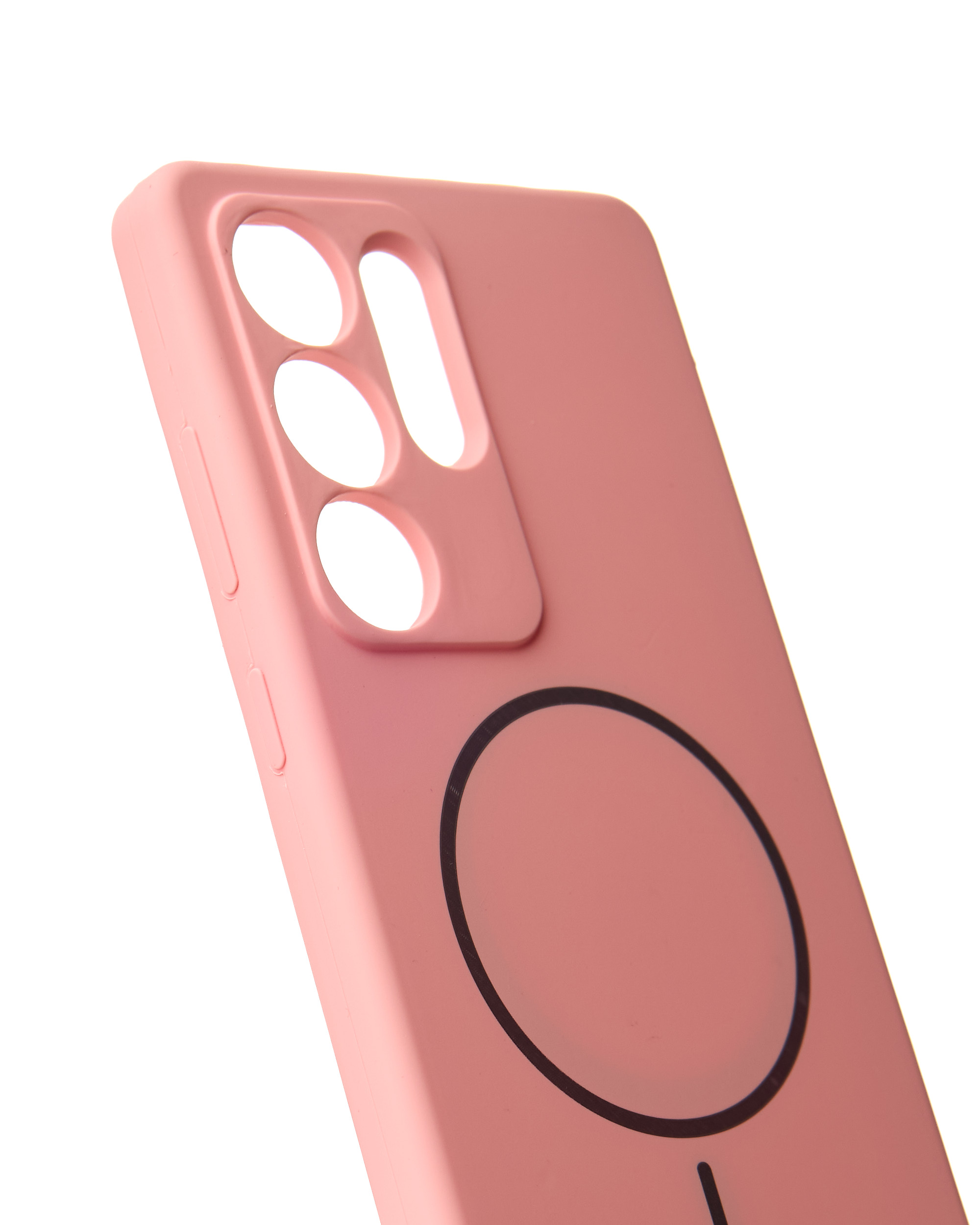 Силиконовый чехол Slim Ring Soft с поддержкой MagSafe для Samsung S25 Ultra pink