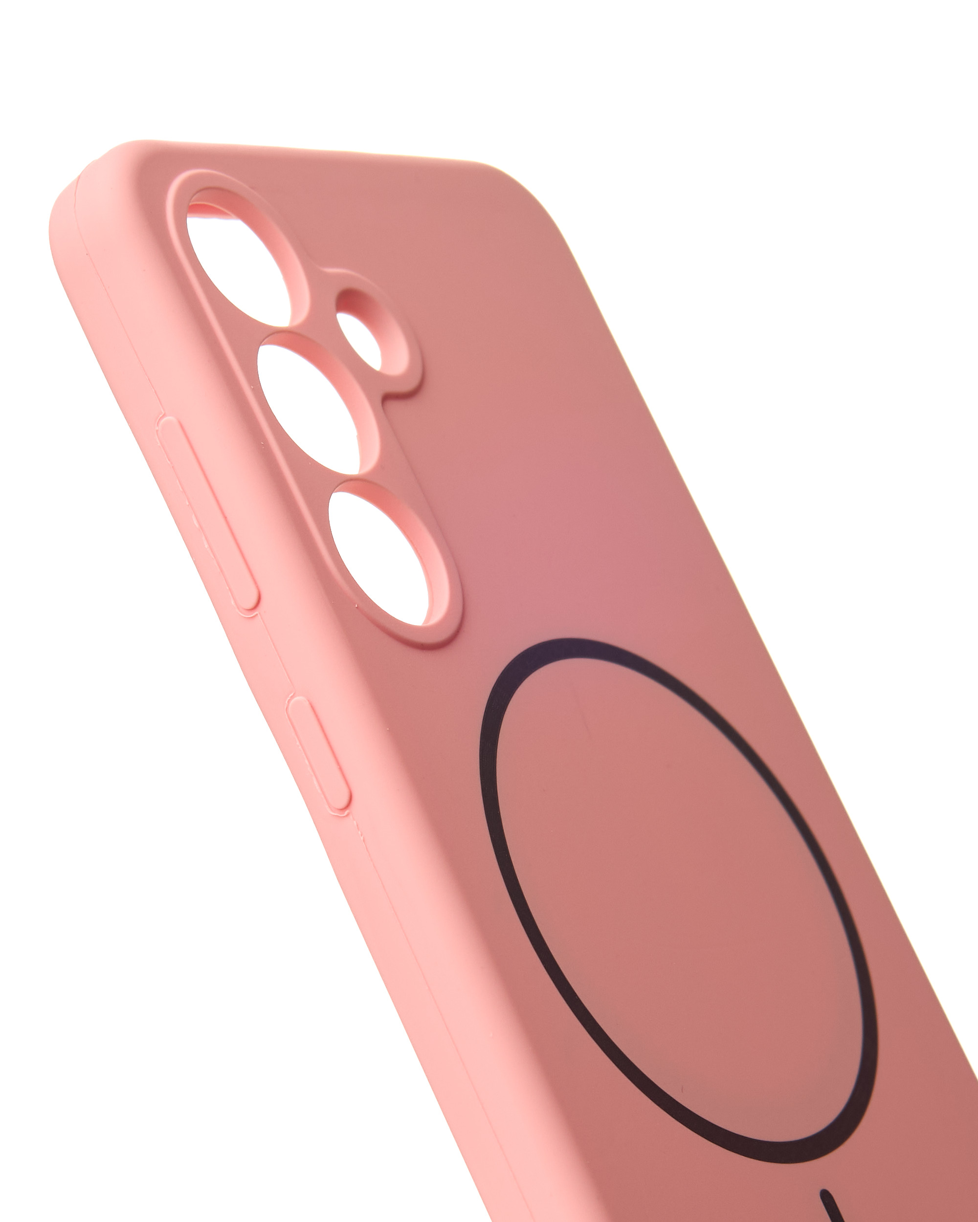 Силиконовый чехол Slim Ring Soft с поддержкой MagSafe для Samsung S25 pink