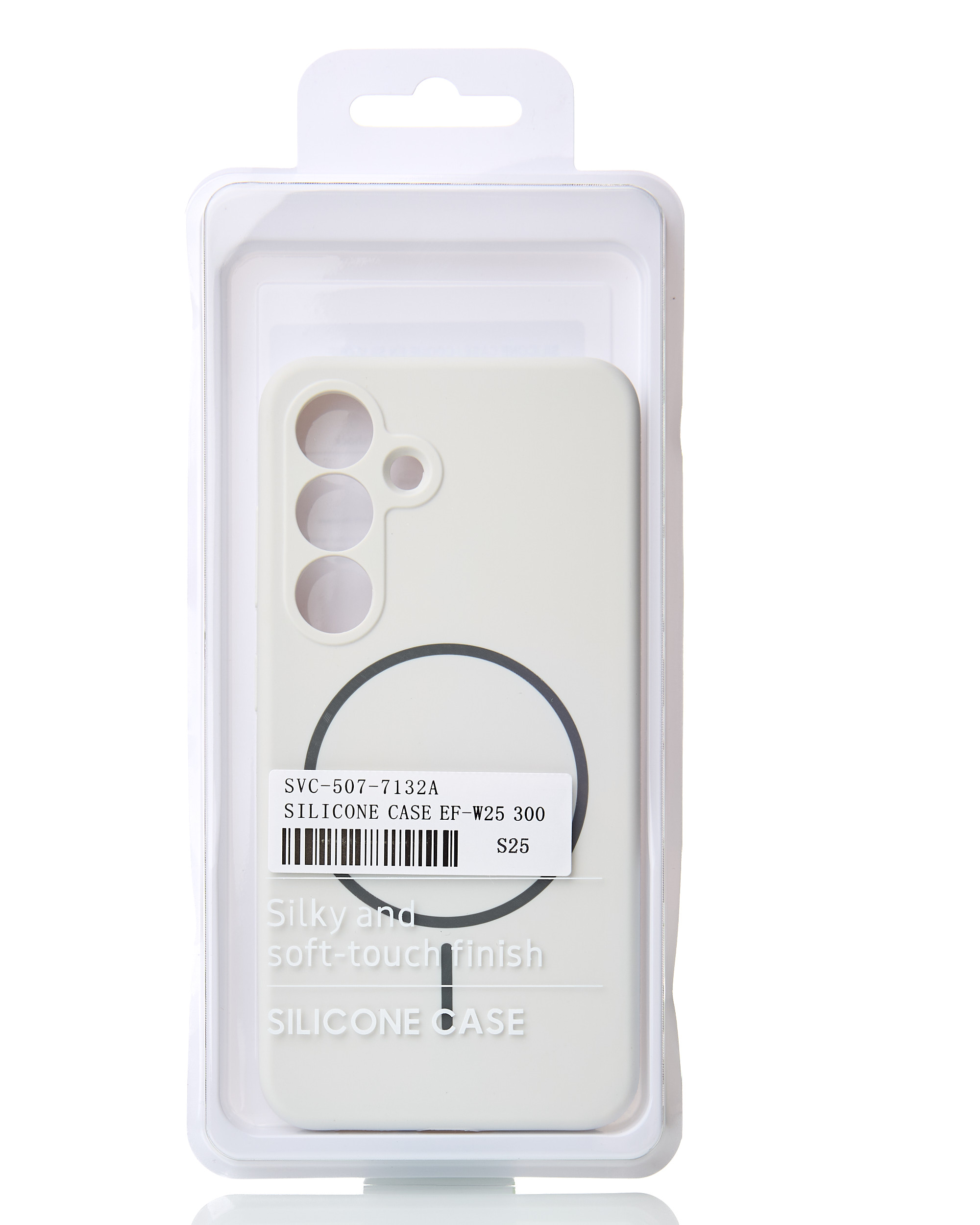 Силиконовый чехол Slim Ring Soft с поддержкой MagSafe для Samsung S25 white