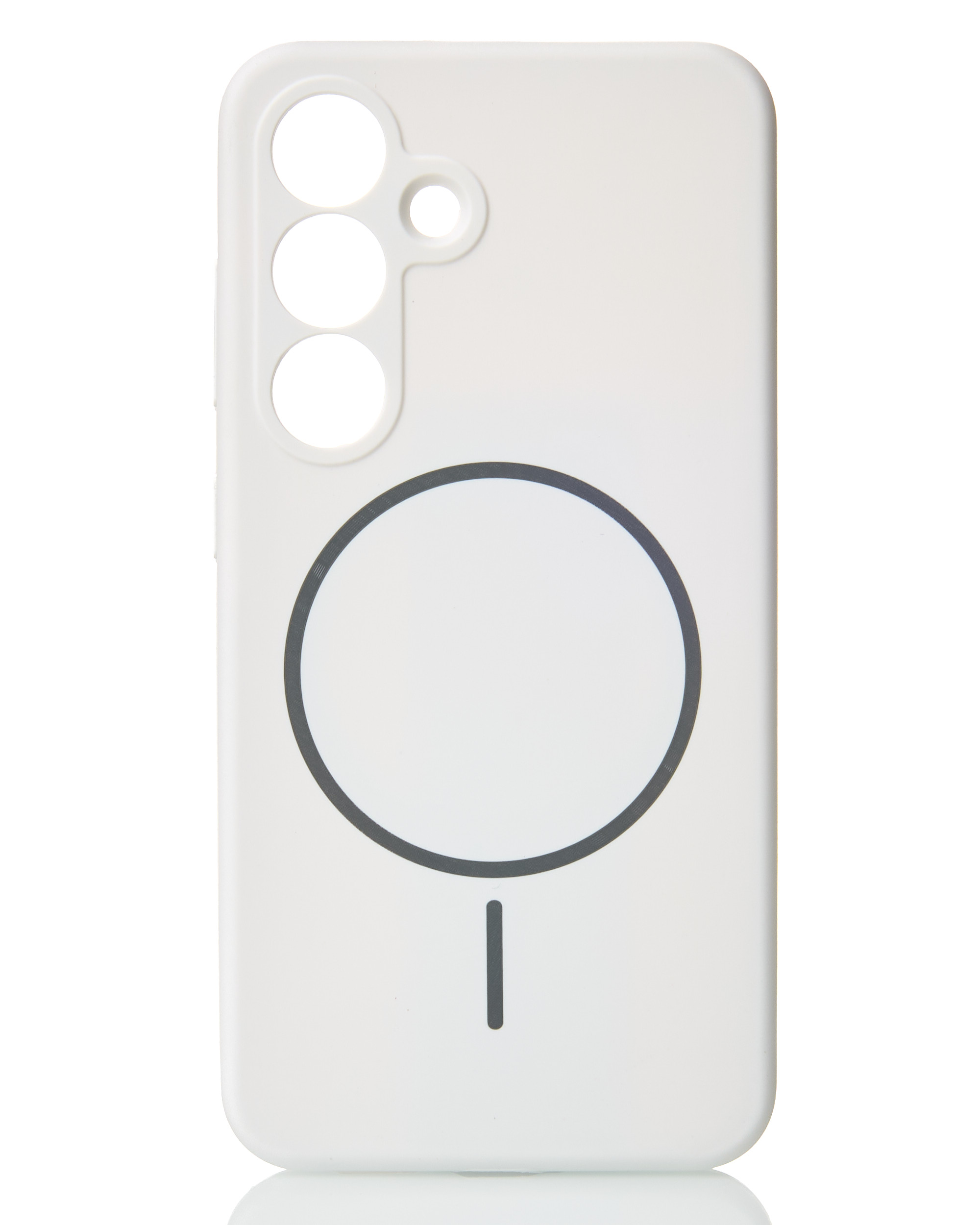 Силиконовый чехол Slim Ring Soft с поддержкой MagSafe для Samsung S25 white