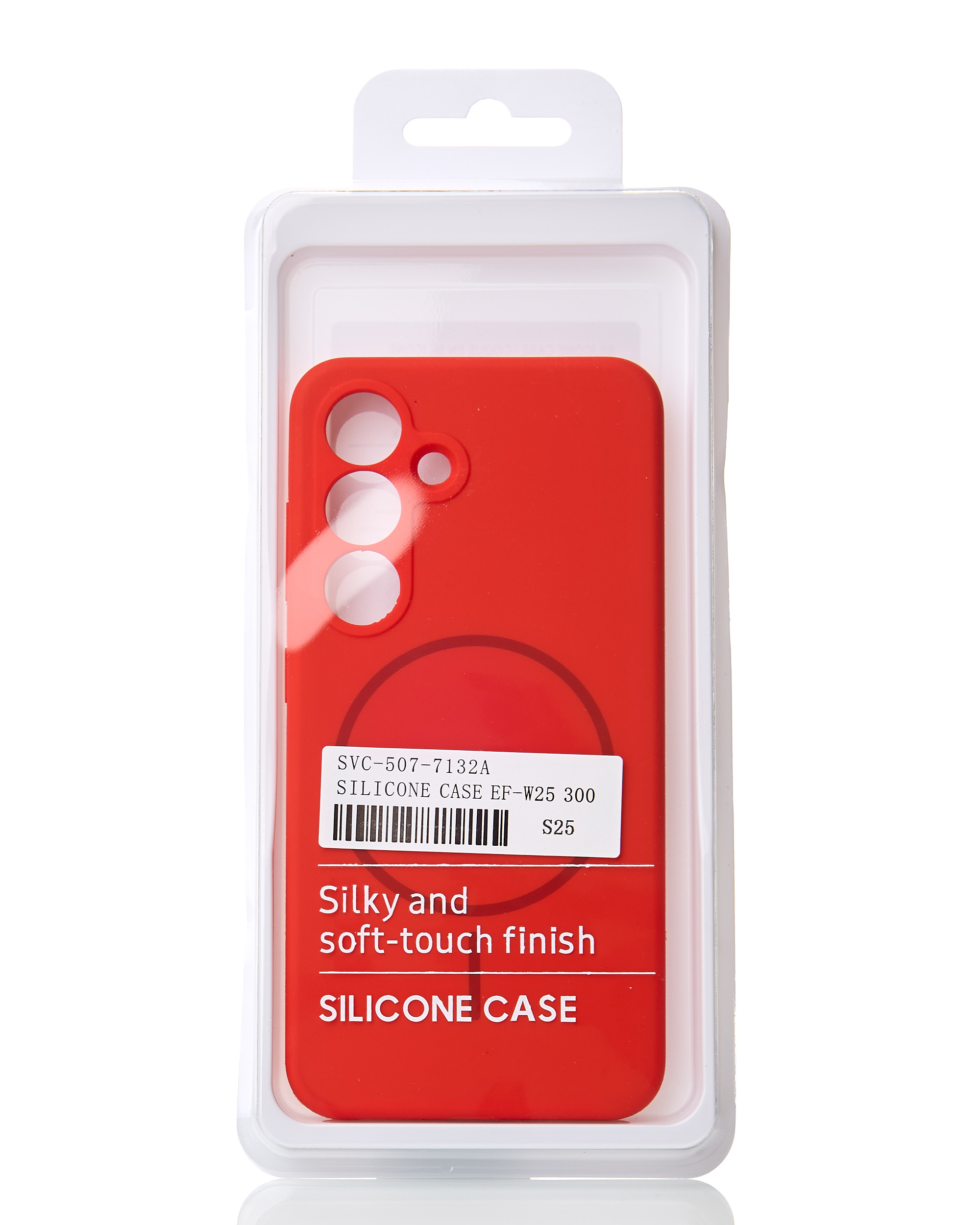 Силиконовый чехол Slim Ring Soft с поддержкой MagSafe для Samsung S25 red