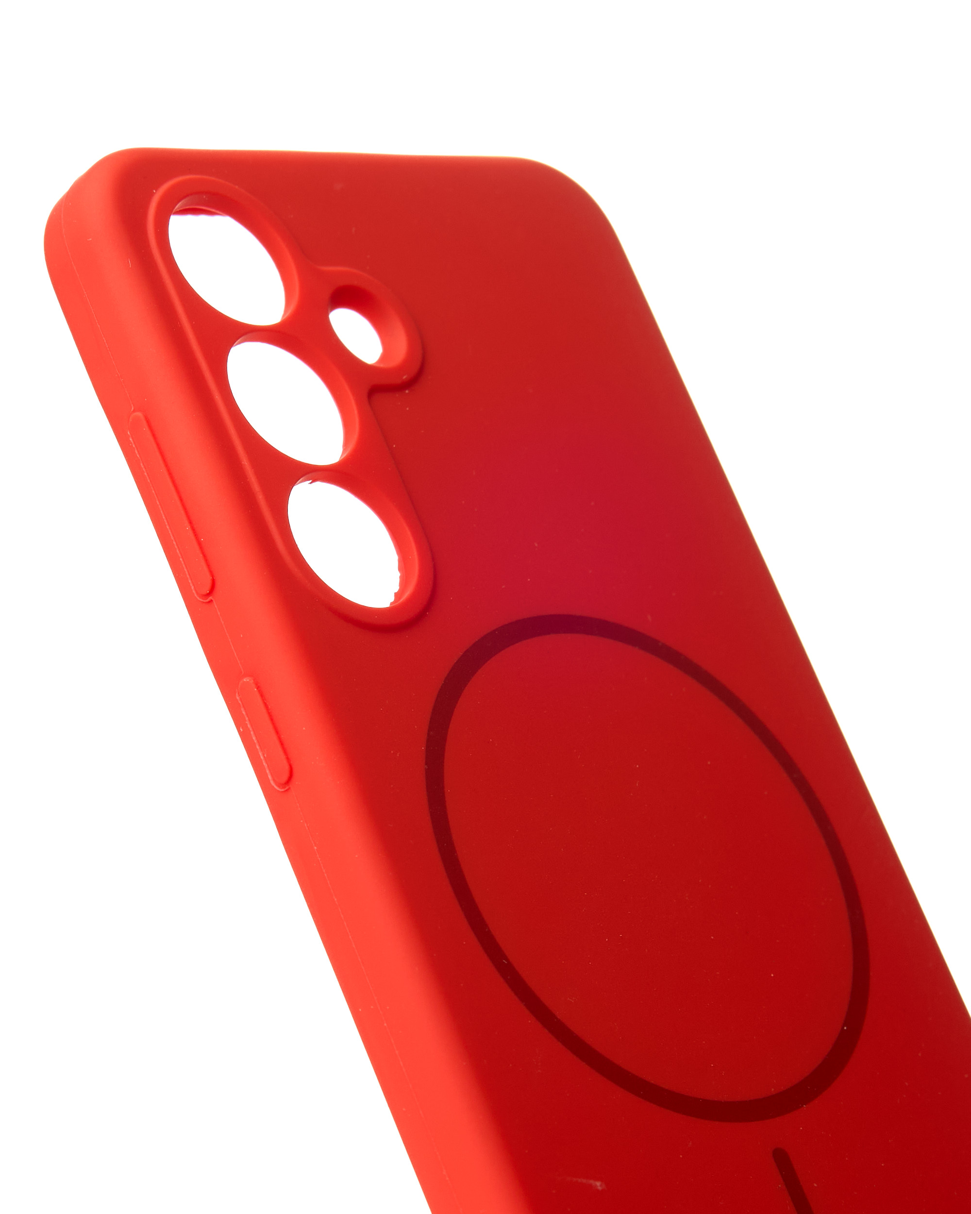 Силиконовый чехол Slim Ring Soft с поддержкой MagSafe для Samsung S25 red