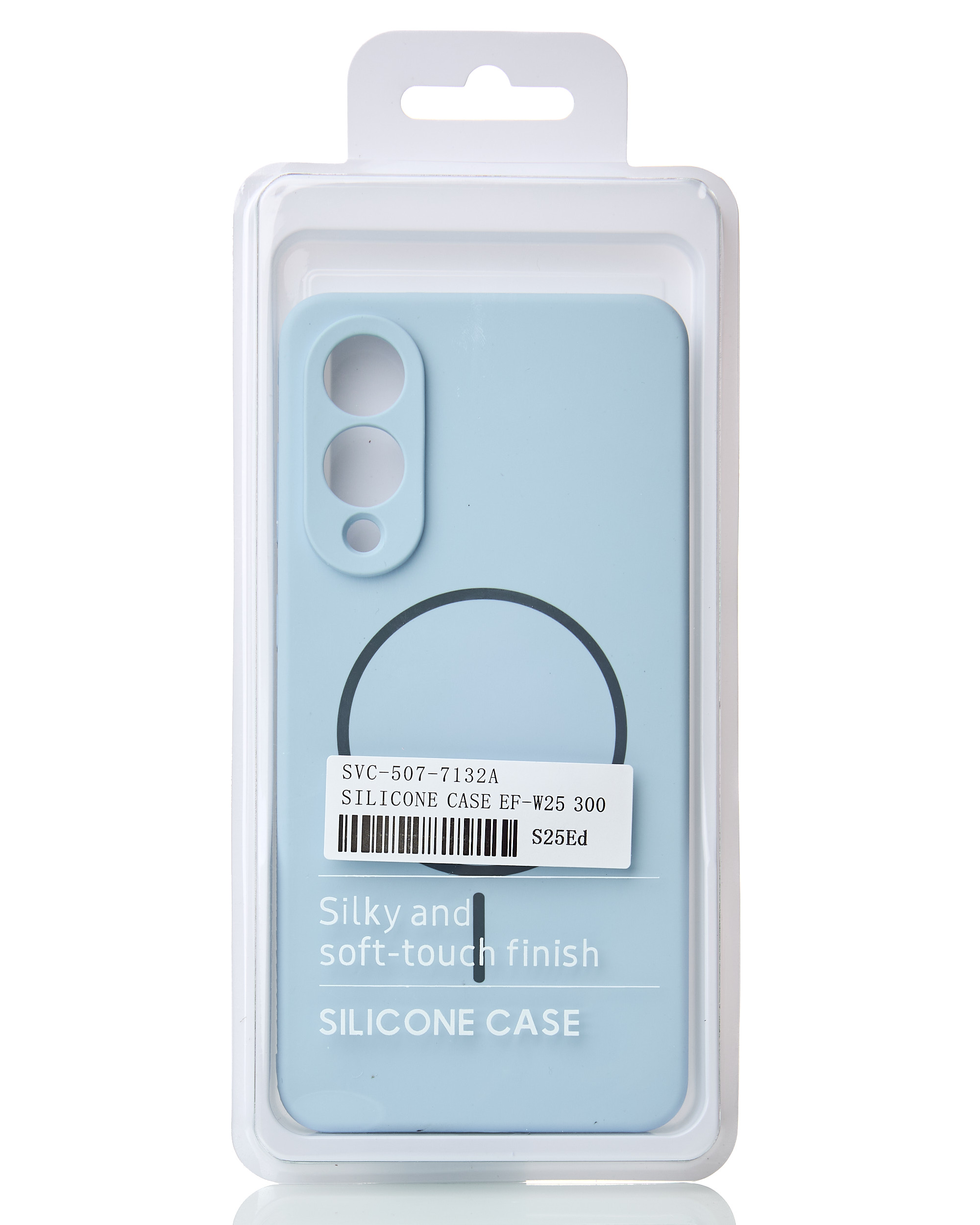 Силиконовый чехол Slim Ring Soft с поддержкой MagSafe для Samsung S25 Edge blue fog