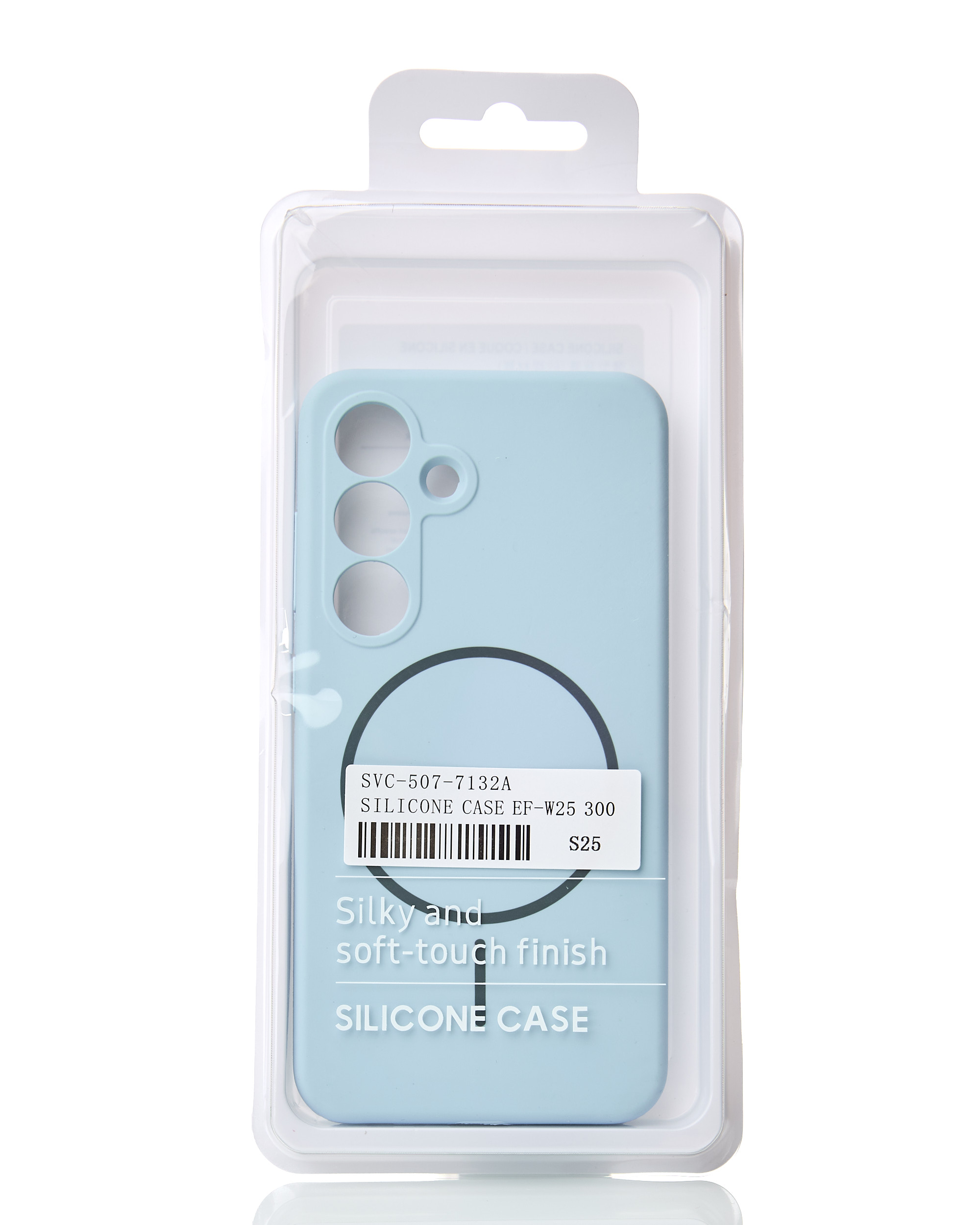 Силиконовый чехол Slim Ring Soft с поддержкой MagSafe для Samsung S25 blue fog