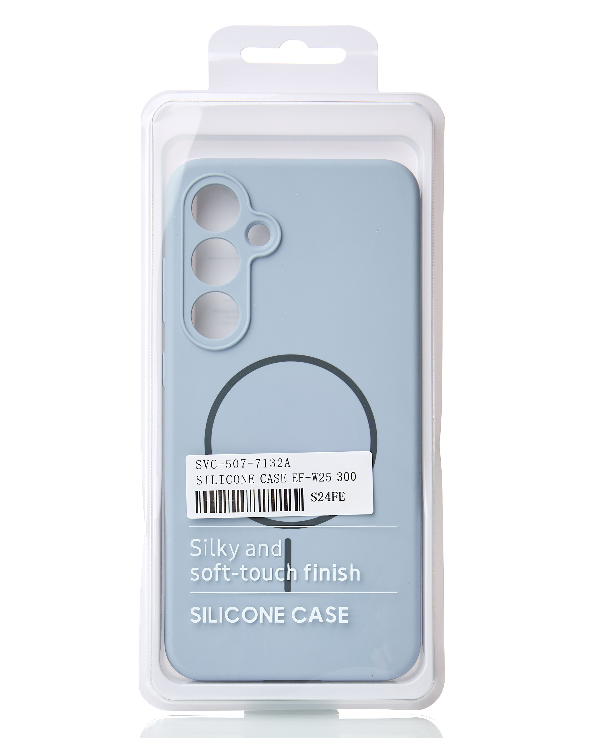 Силиконовый чехол Slim Ring Soft с поддержкой MagSafe для Samsung S24 FE blue fog