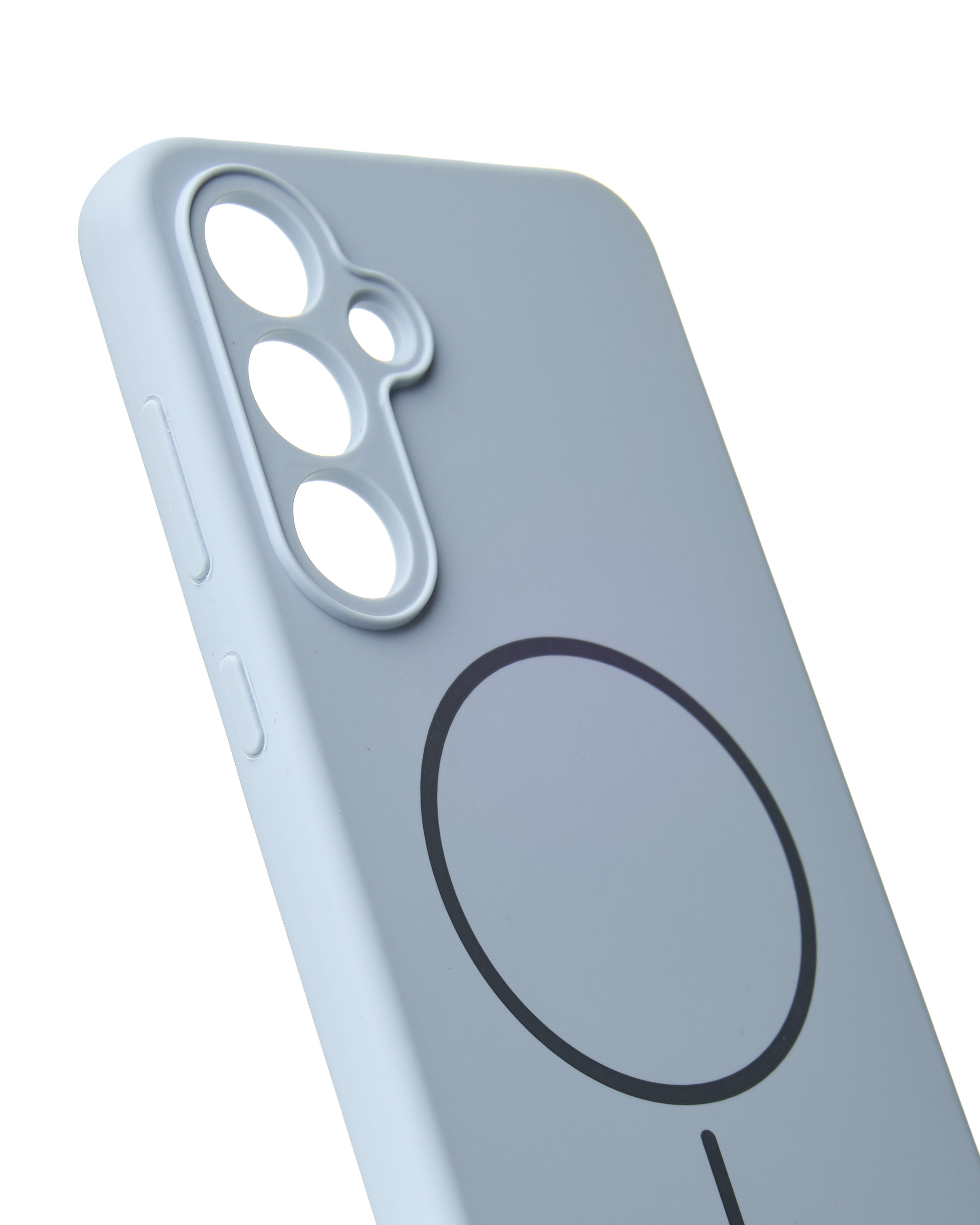 Силиконовый чехол Slim Ring Soft с поддержкой MagSafe для Samsung S24 FE blue fog