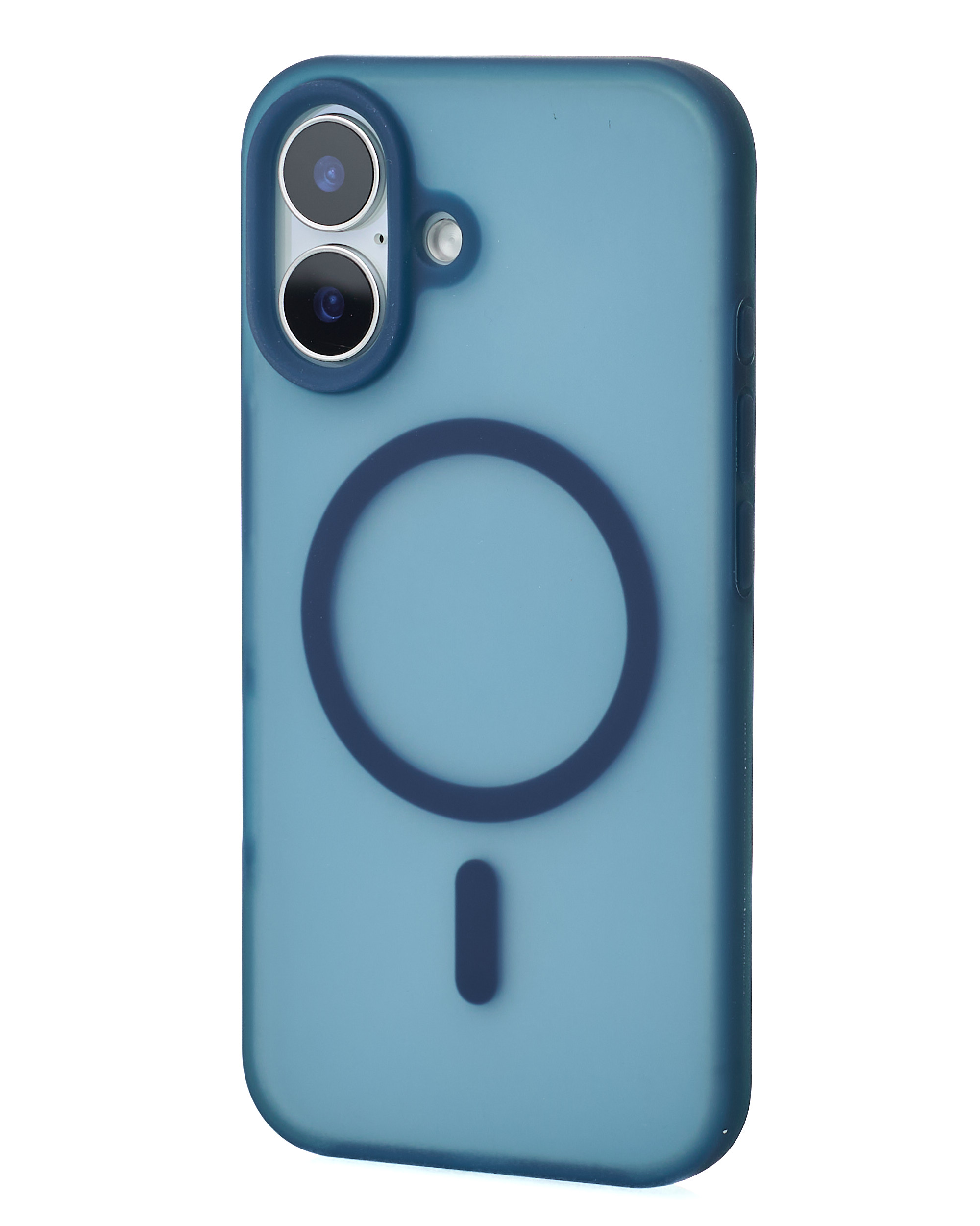 Силиконовый чехол SOFT MATT с поддержкой MagSafe для iPhone 16 dark blue