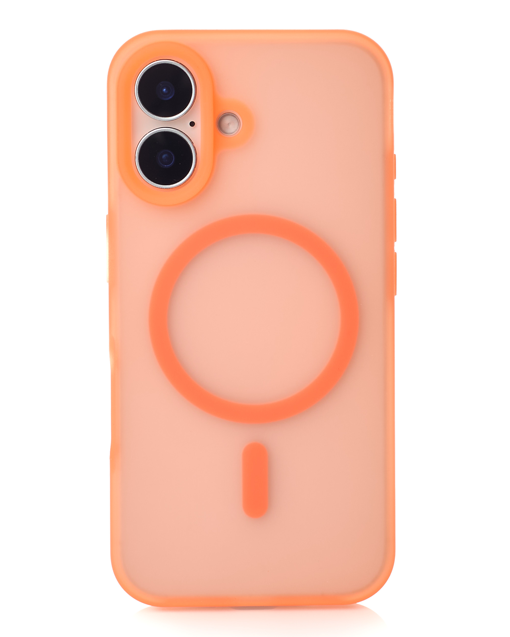 Силиконовый чехол SOFT MATT с поддержкой MagSafe для iPhone 16 orange
