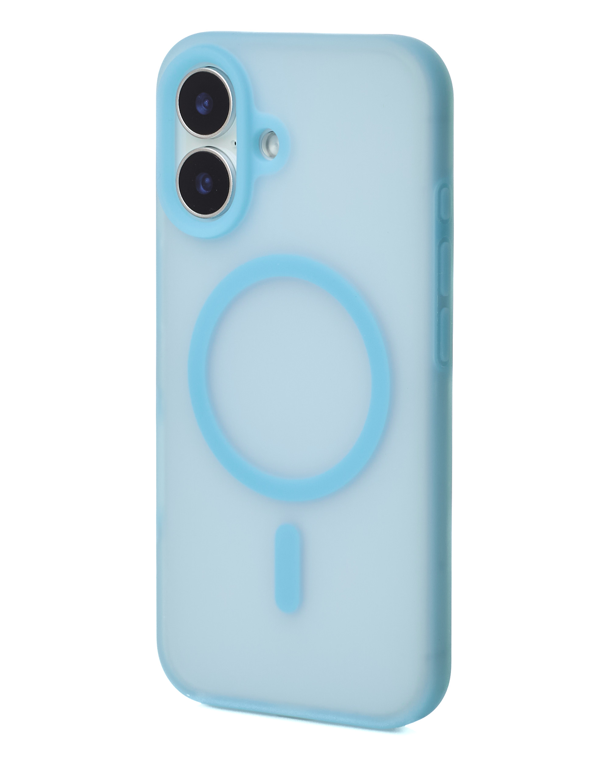 Силиконовый чехол SOFT MATT с поддержкой MagSafe для iPhone 16 light blue