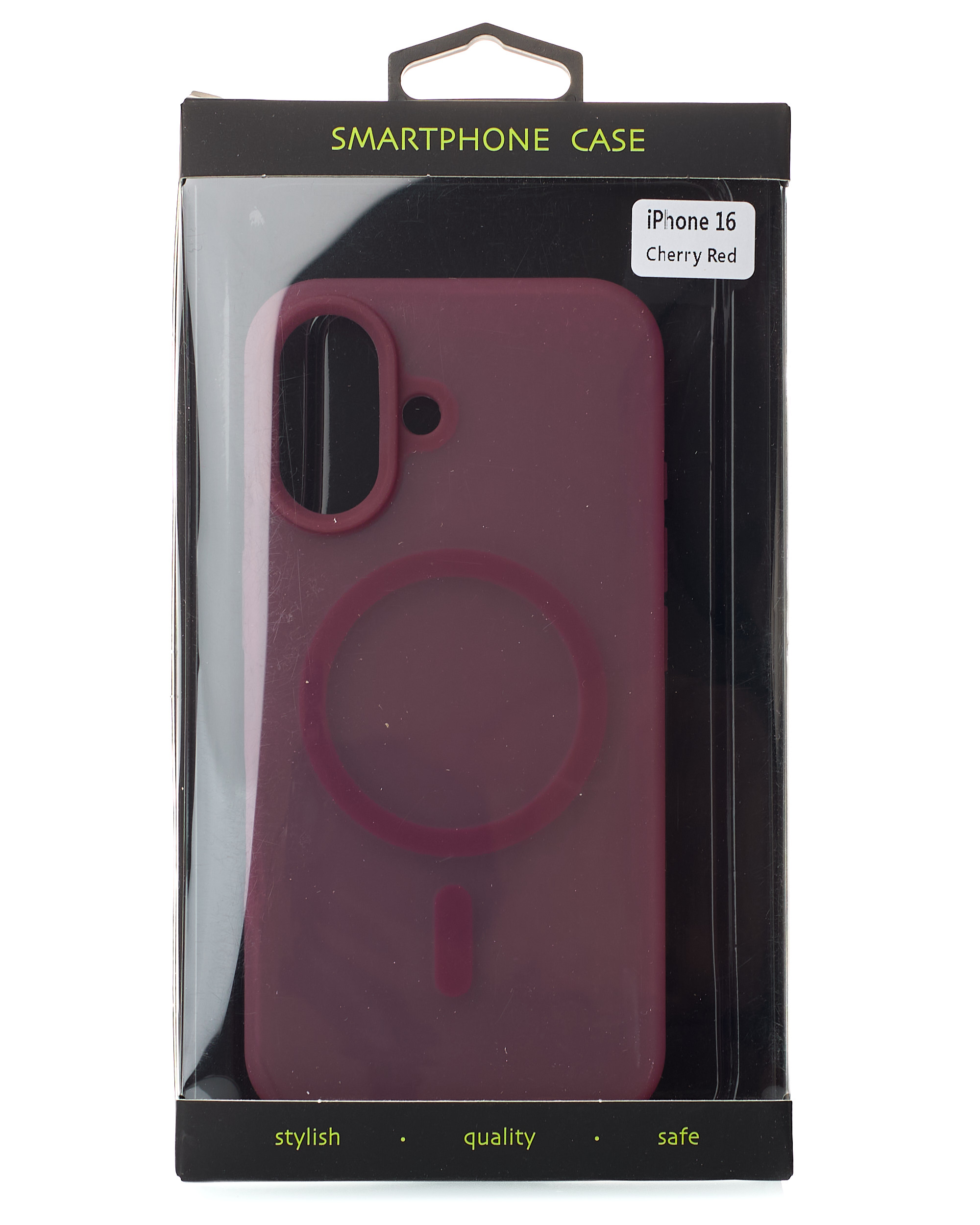 Силиконовый чехол SOFT MATT с поддержкой MagSafe для iPhone 16 cherry red