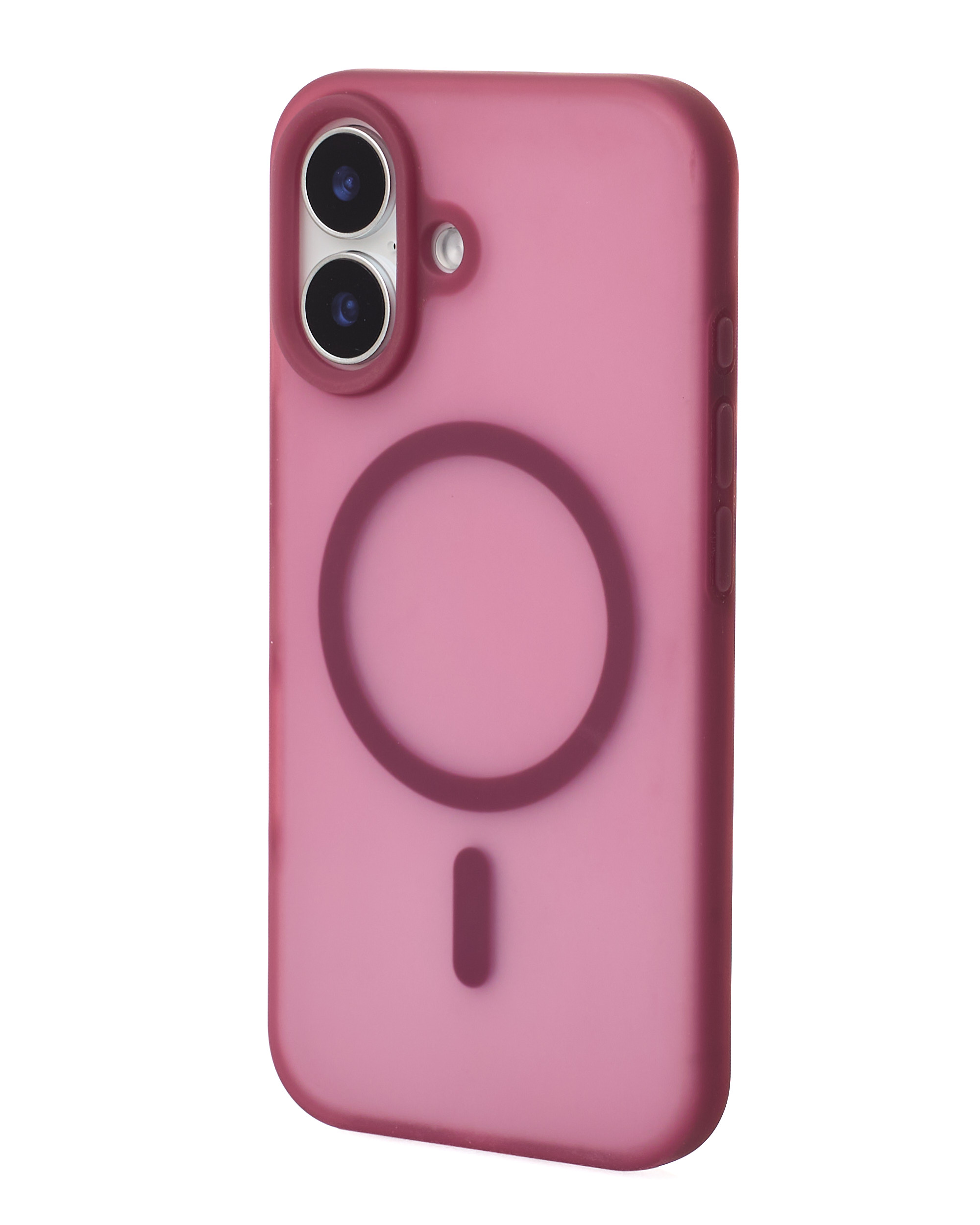 Силиконовый чехол SOFT MATT с поддержкой MagSafe для iPhone 16 cherry red