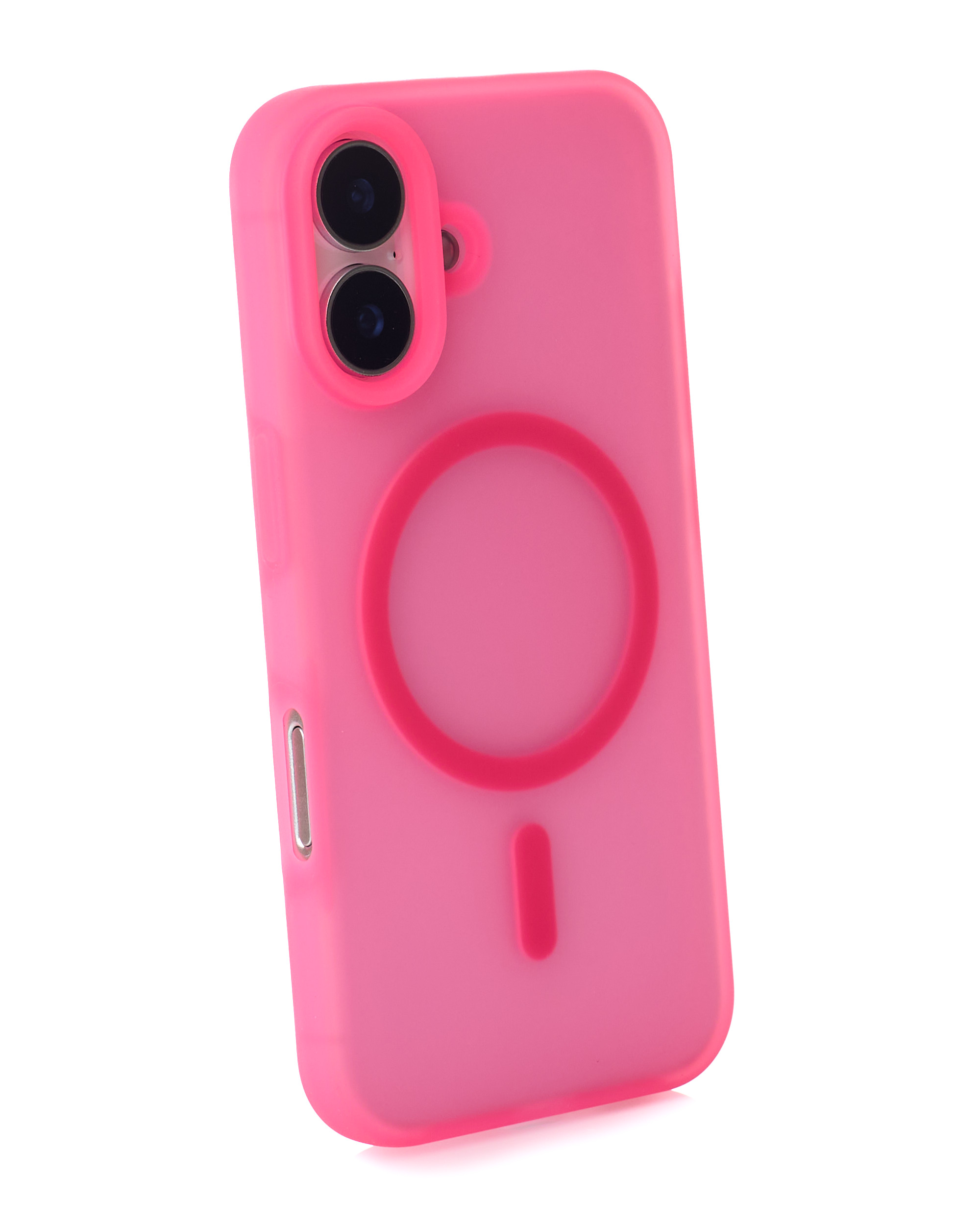 Силиконовый чехол SOFT MATT с поддержкой MagSafe для iPhone 16 rose red