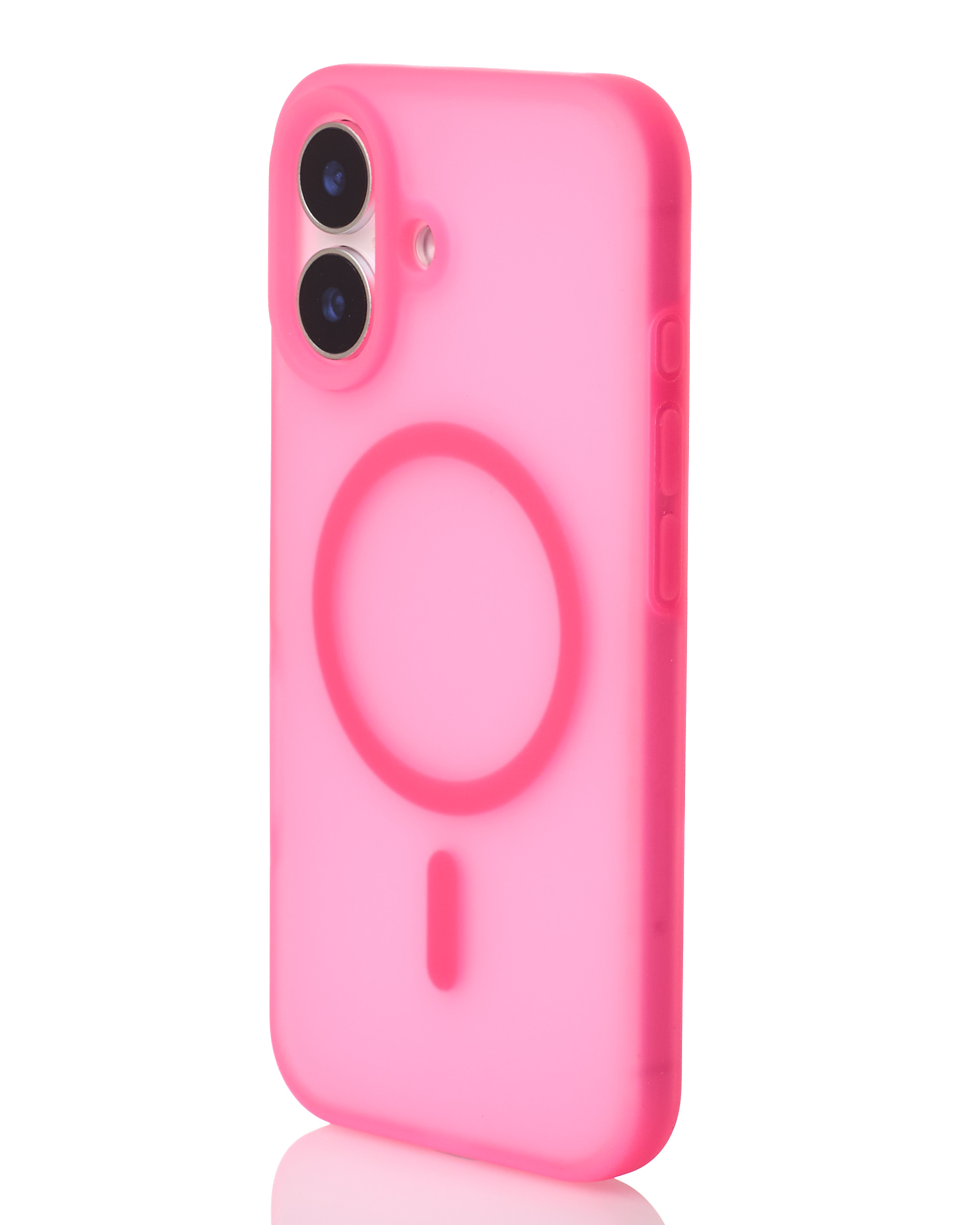 Силиконовый чехол SOFT MATT с поддержкой MagSafe для iPhone 16 rose red