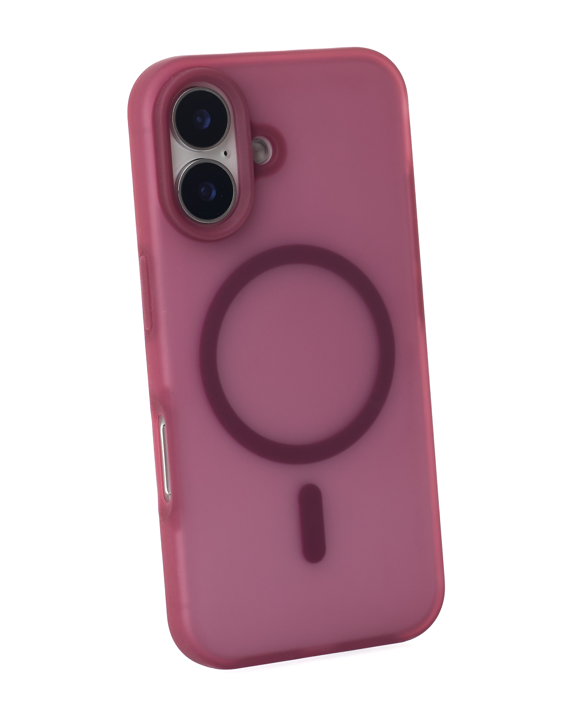 Силиконовый чехол SOFT MATT с поддержкой MagSafe для iPhone 16 Plus cherry red