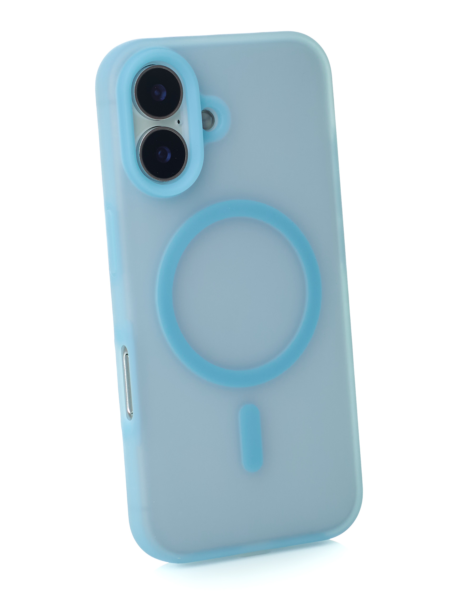 Силиконовый чехол SOFT MATT с поддержкой MagSafe для iPhone 16 Plus light blue