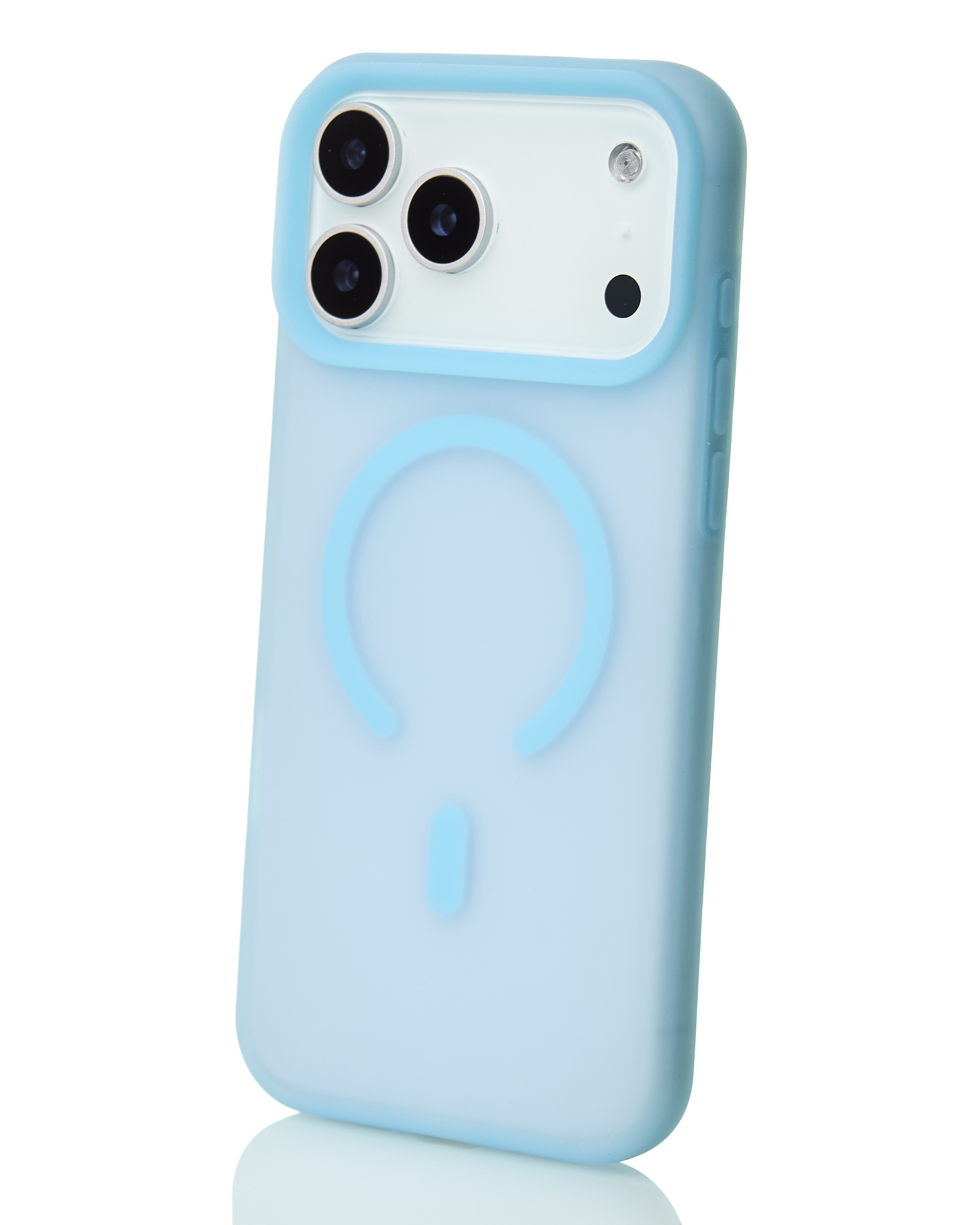 Силиконовый чехол SOFT MATT с поддержкой MagSafe для iPhone 17 Pro light blue