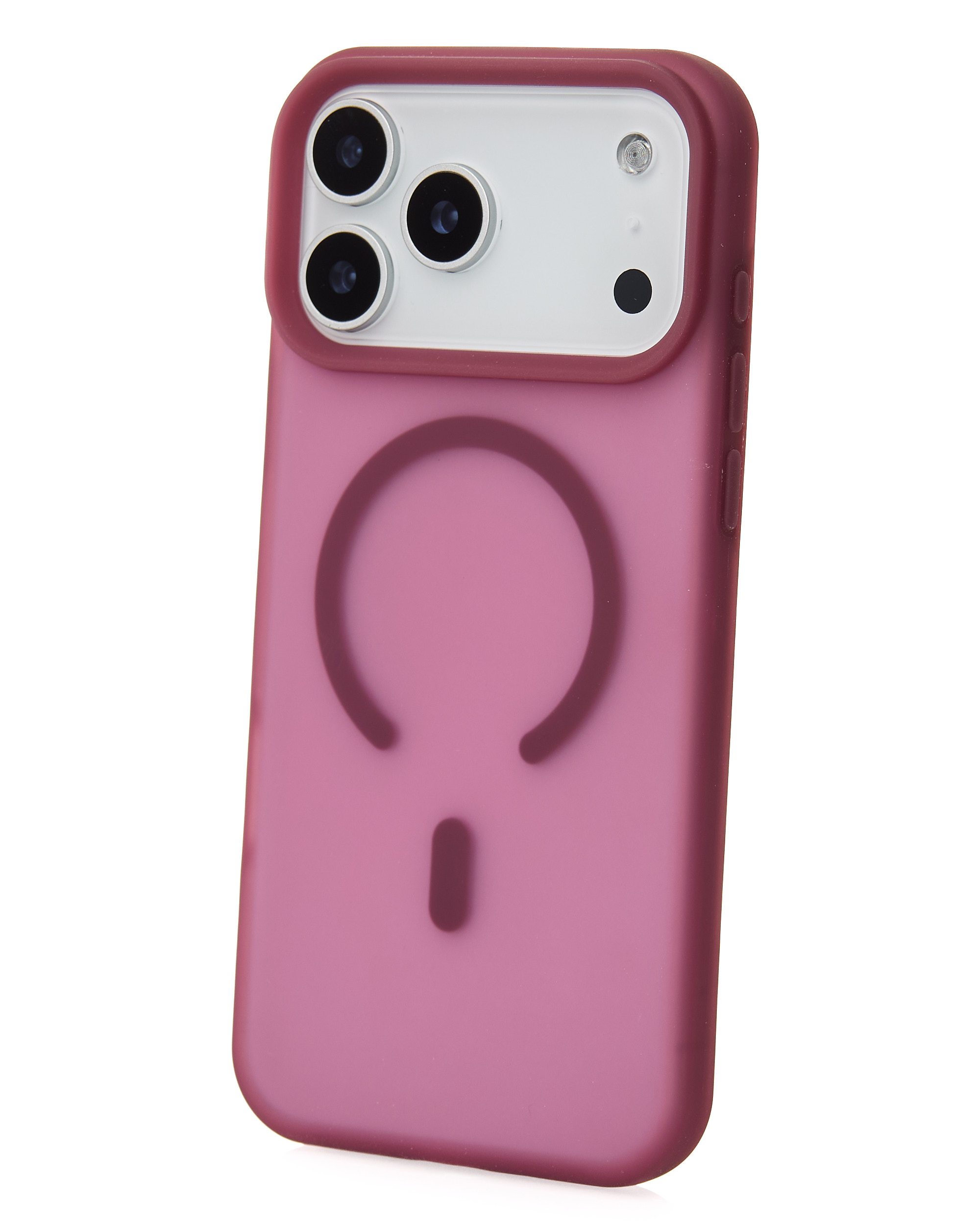 Силиконовый чехол SOFT MATT с поддержкой MagSafe для iPhone 17 Pro cherry red