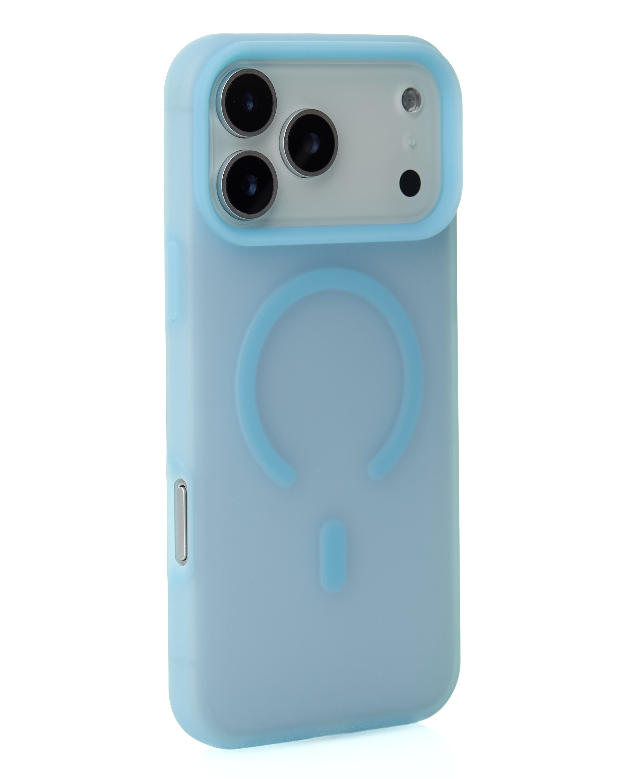 Силиконовый чехол SOFT MATT с поддержкой MagSafe для iPhone 17 Pro Max light blue
