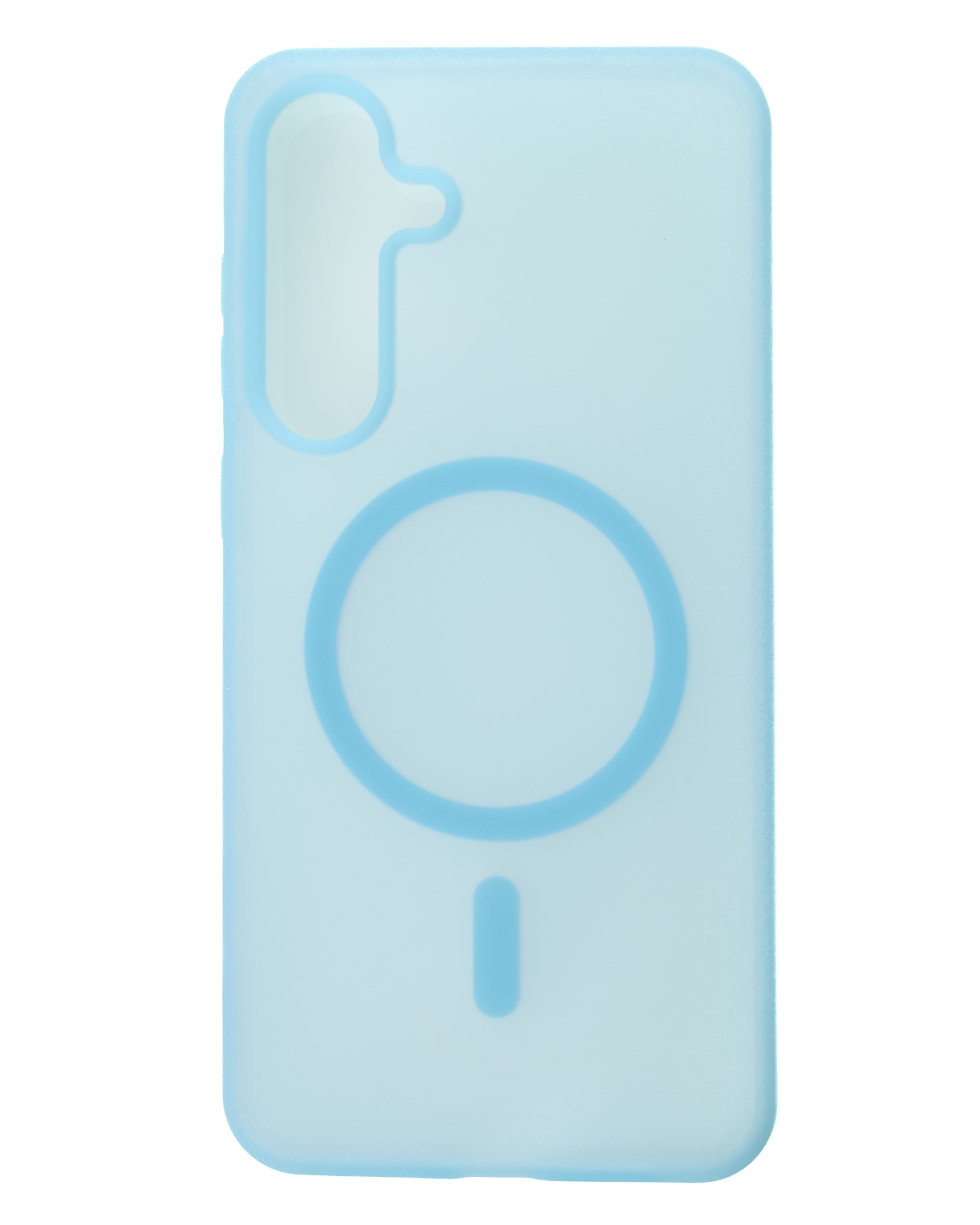 Силиконовый чехол SOFT MATT с поддержкой MagSafe для Samsung S24/S25 light blue