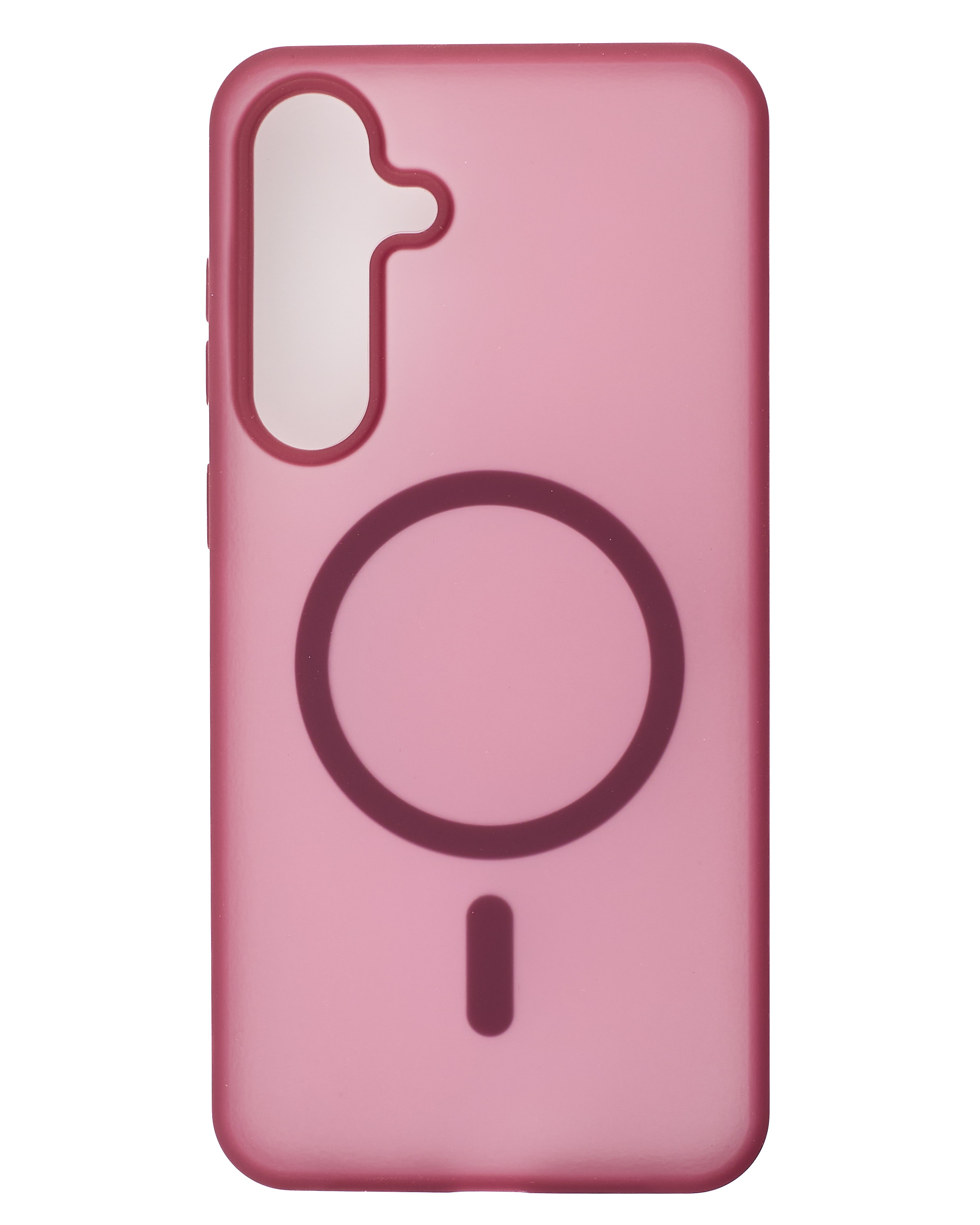 Силиконовый чехол SOFT MATT с поддержкой MagSafe для Samsung S24/S25 cherry red