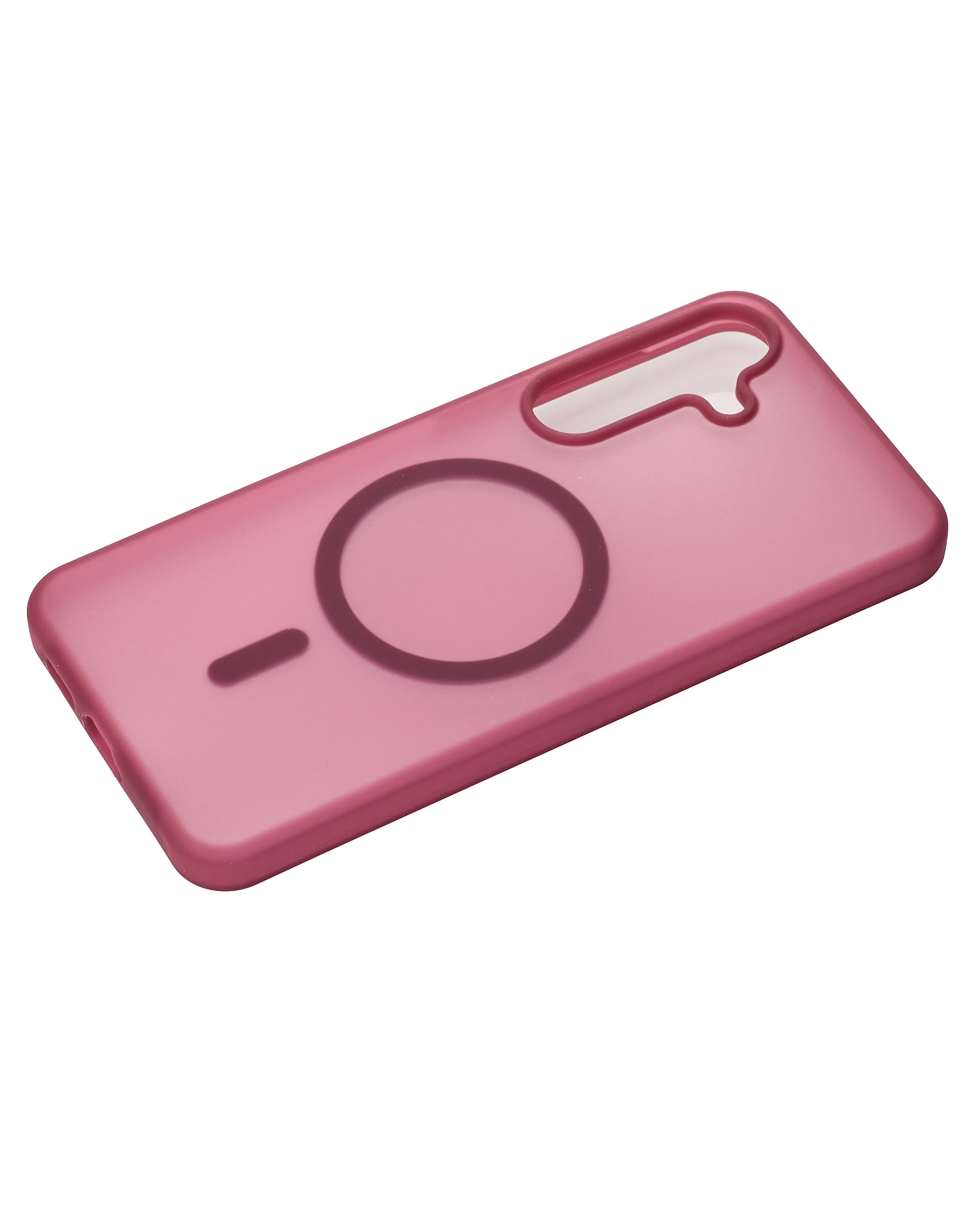 Силиконовый чехол SOFT MATT с поддержкой MagSafe для Samsung S24/S25 cherry red