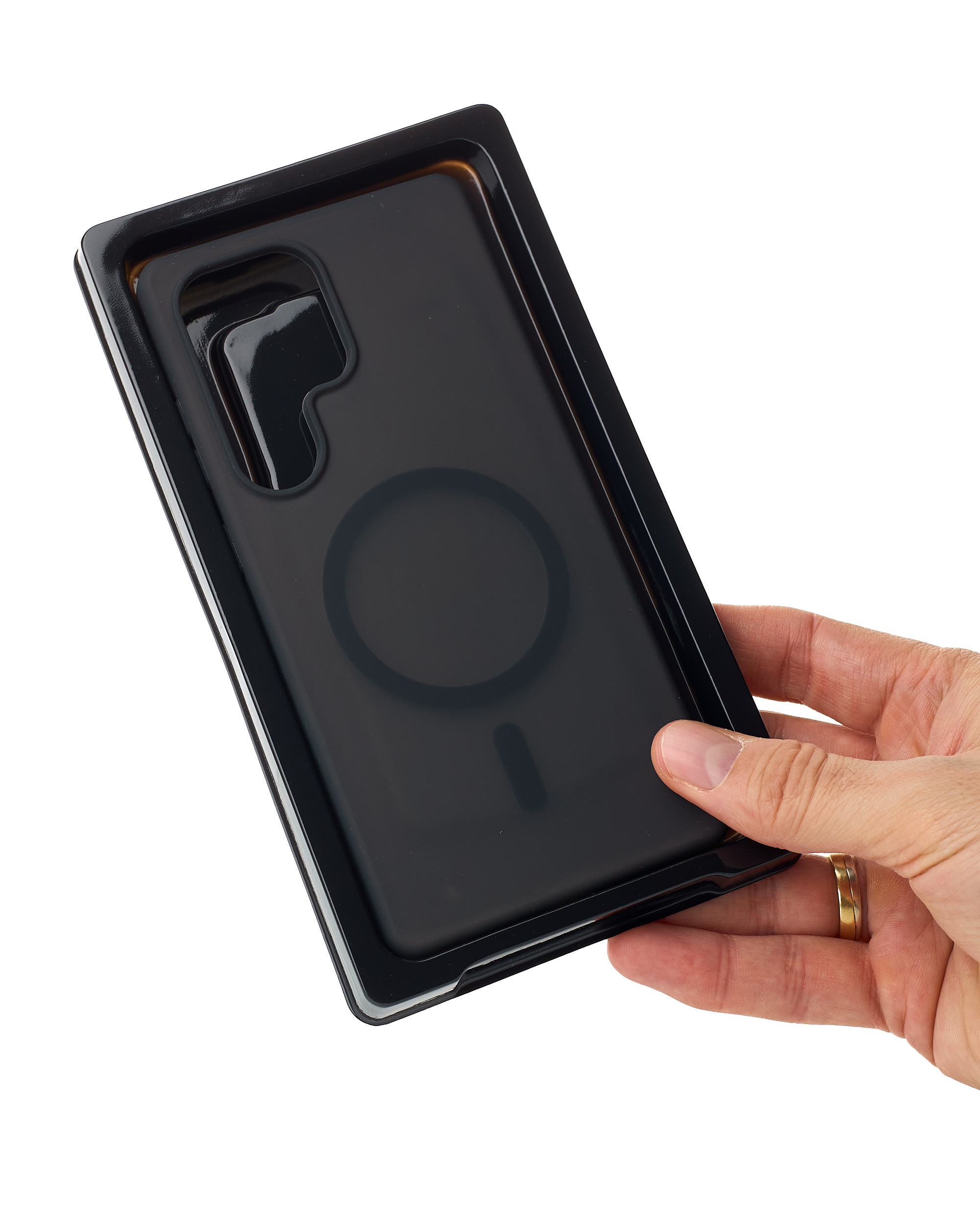 Силиконовый чехол SOFT MATT с поддержкой MagSafe для Samsung S25 Ultra black