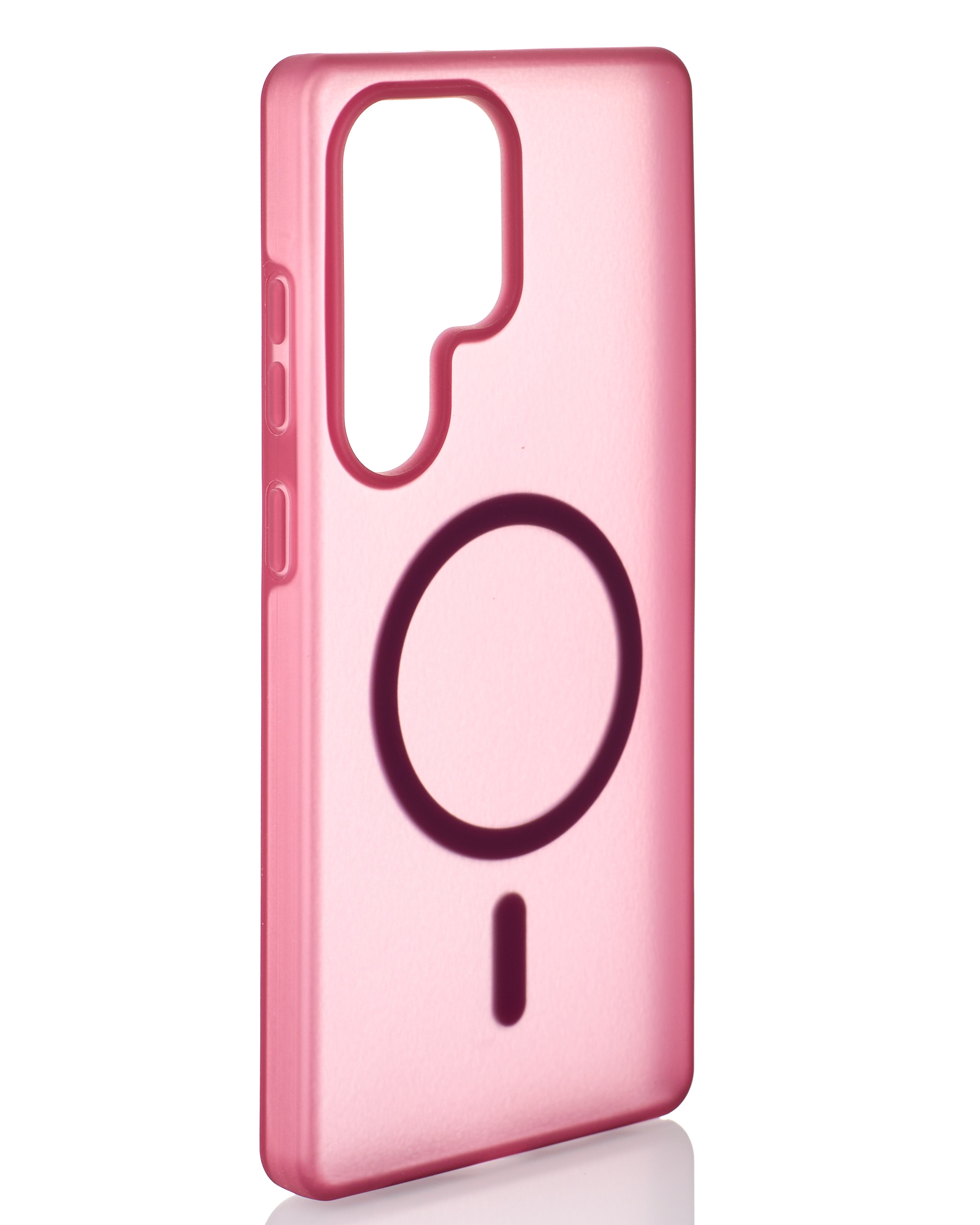 Силиконовый чехол SOFT MATT с поддержкой MagSafe для Samsung S25 Ultra cherry red