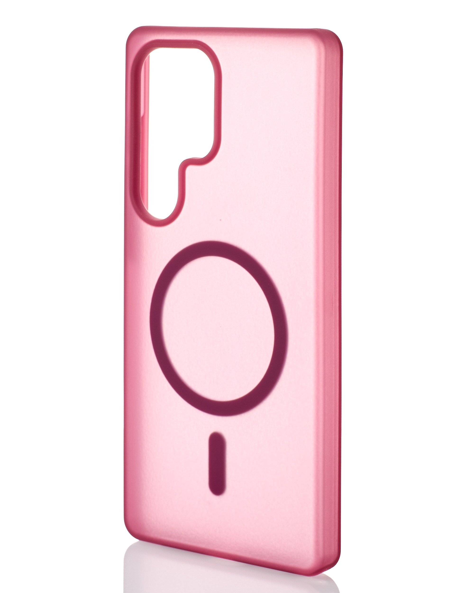 Силиконовый чехол SOFT MATT с поддержкой MagSafe для Samsung S24 Ultra cherry red