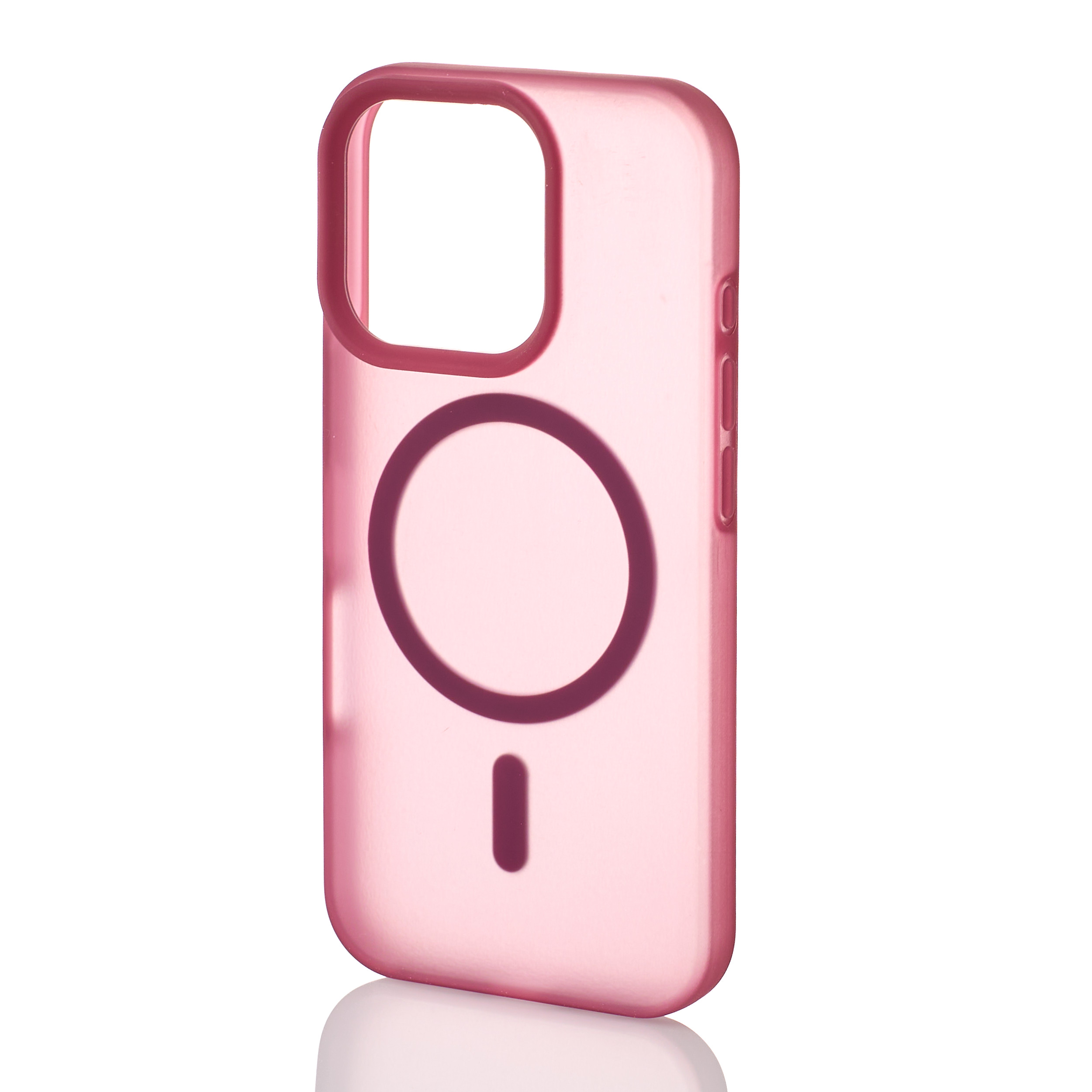 Силиконовый чехол SOFT MATT с поддержкой MagSafe для iPhone 16 Pro cherry red