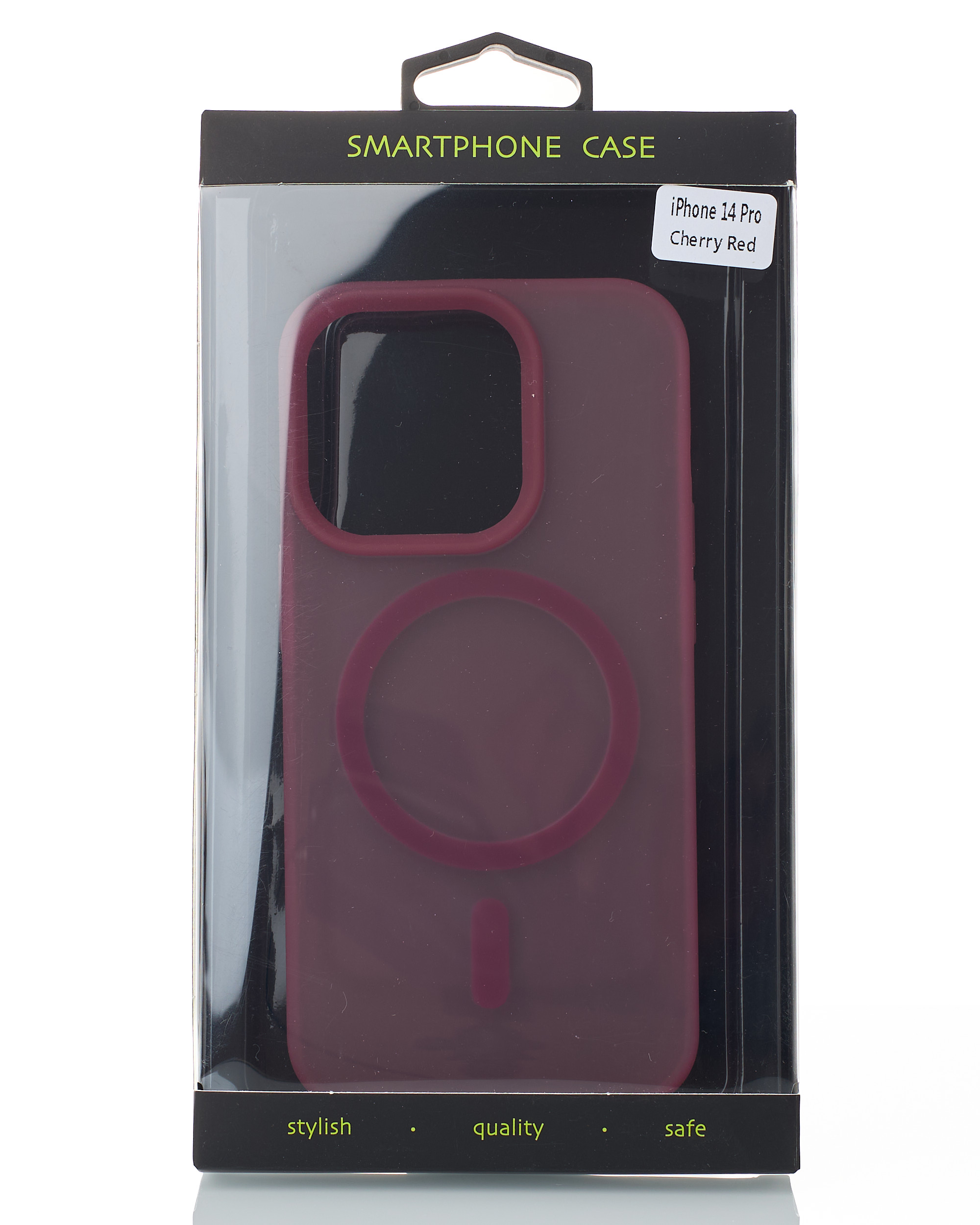 Силиконовый чехол SOFT MATT с поддержкой MagSafe для iPhone 14 Pro cherry red