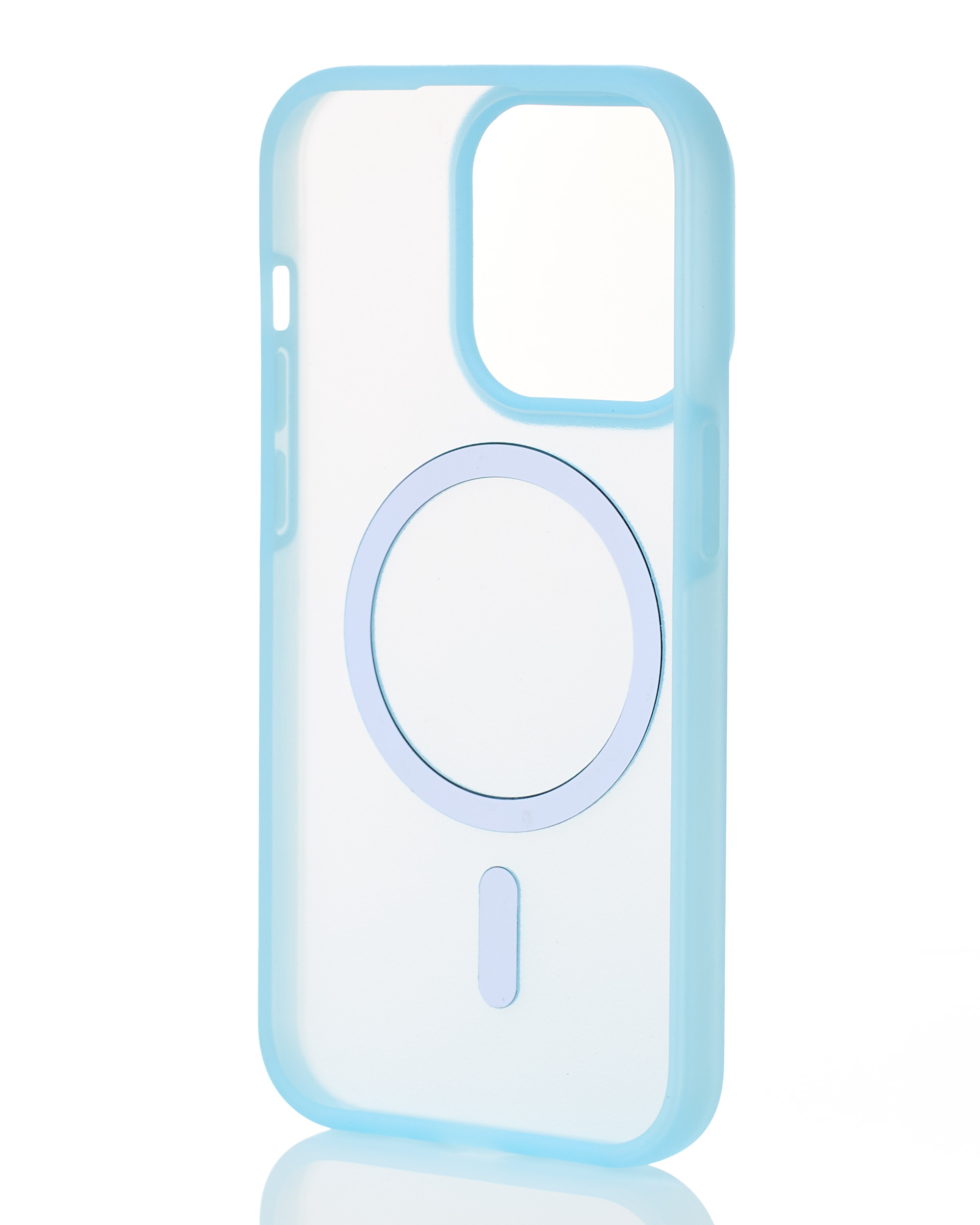 Силиконовый чехол SOFT MATT с поддержкой MagSafe для iPhone 13/14 light blue