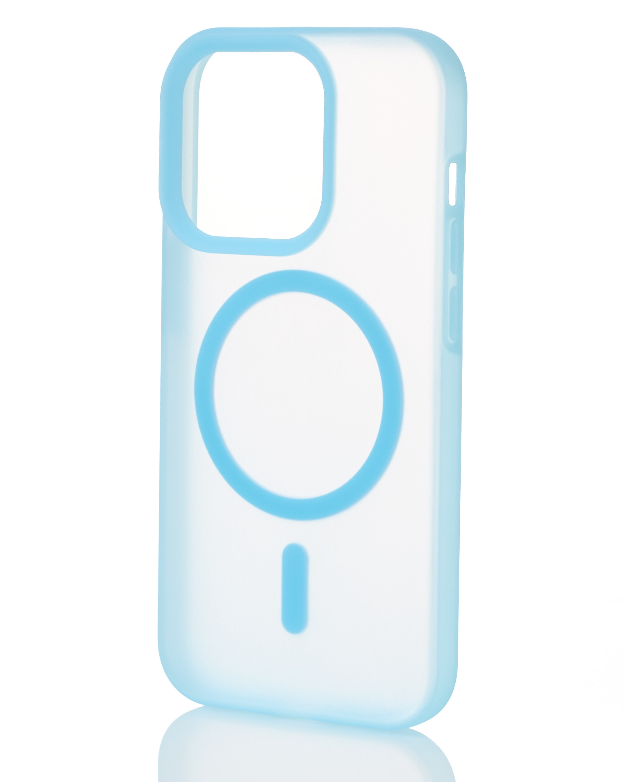 Силиконовый чехол SOFT MATT с поддержкой MagSafe для iPhone 15 light blue