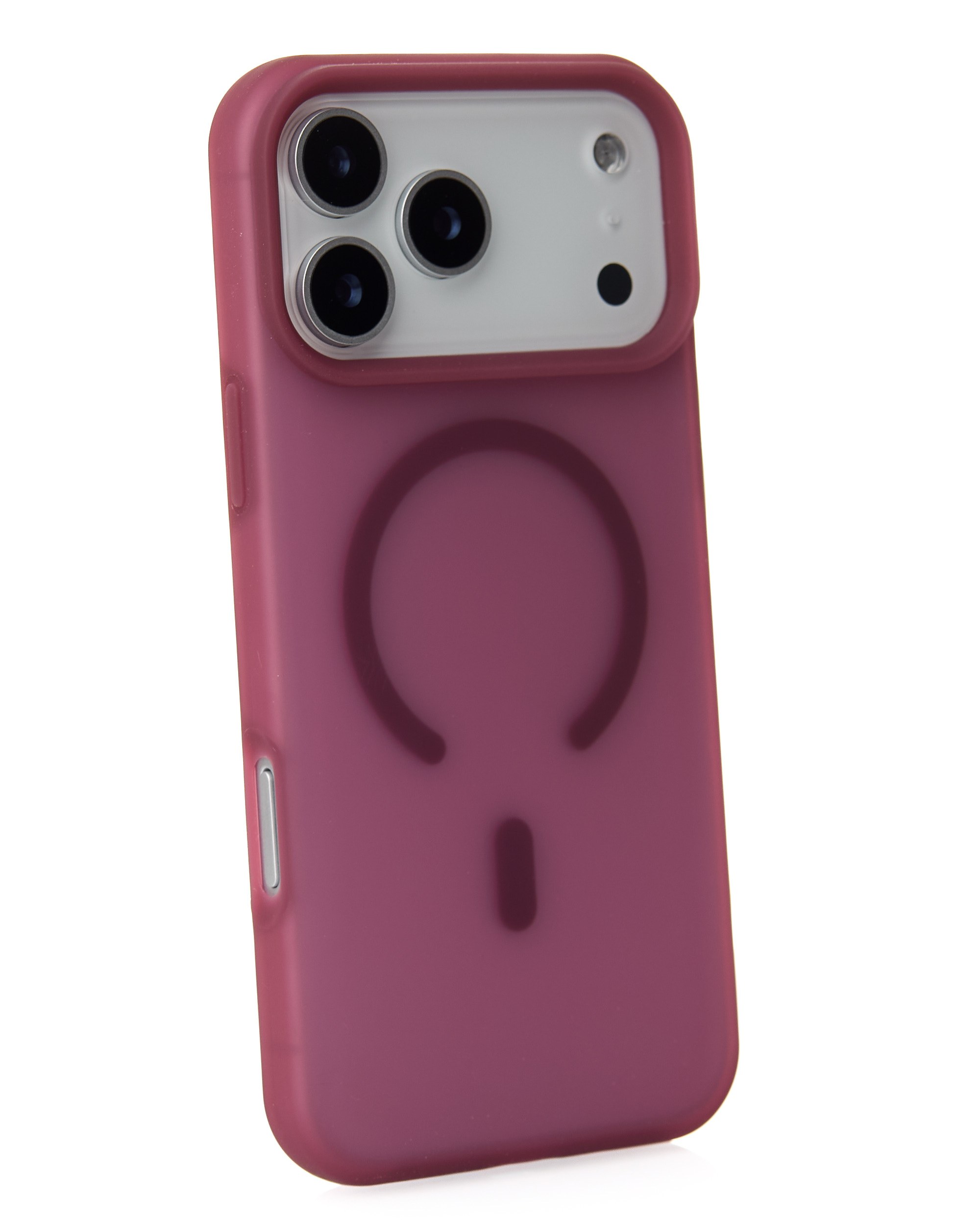 Силиконовый чехол SOFT MATTE с поддержкой MagSafe для iPhone 18 Pro cherry red