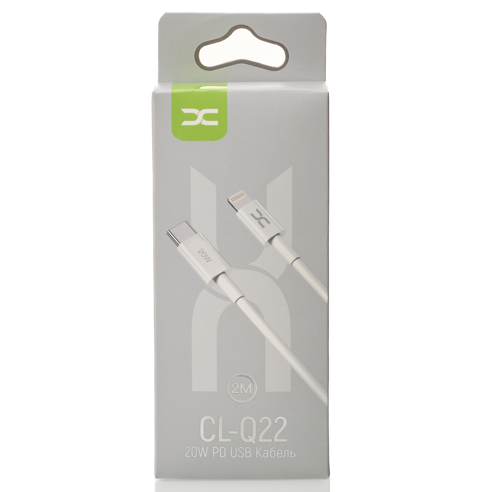 USB cable DC Type-C to Lightning (CL-Q22) PD/ 20W/ 2m белый