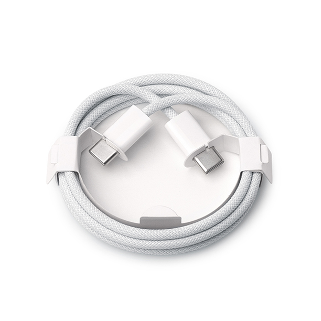 USB cable Foxconn Type-C to Type-C тканевый (тех. пакет) белый