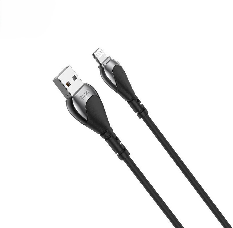 USB cable XO Lightning (NB218) Zink Alloy/Anti-Breakage/2.4A/1m черный