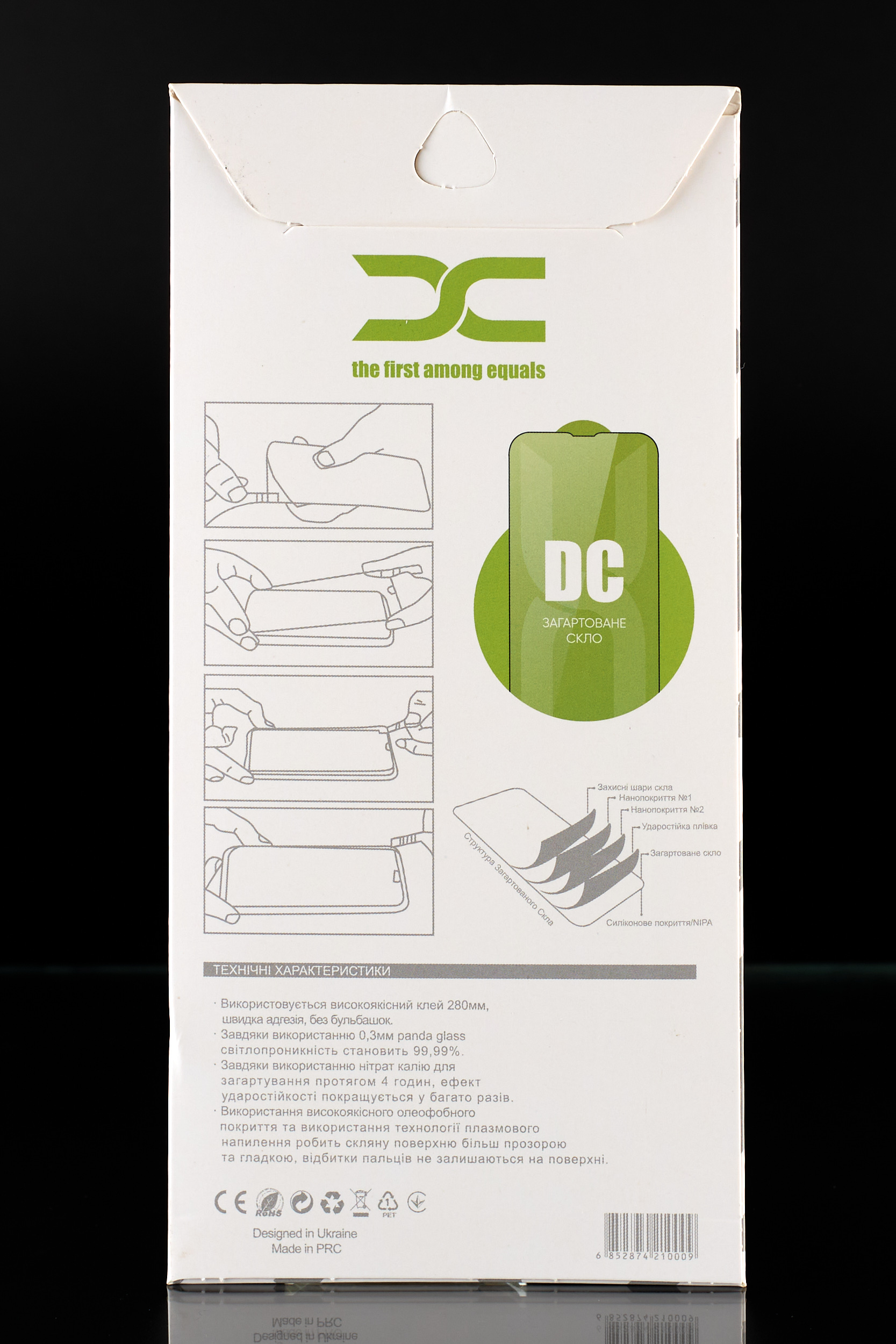 Защитное стекло DC для iPhone 6 черный